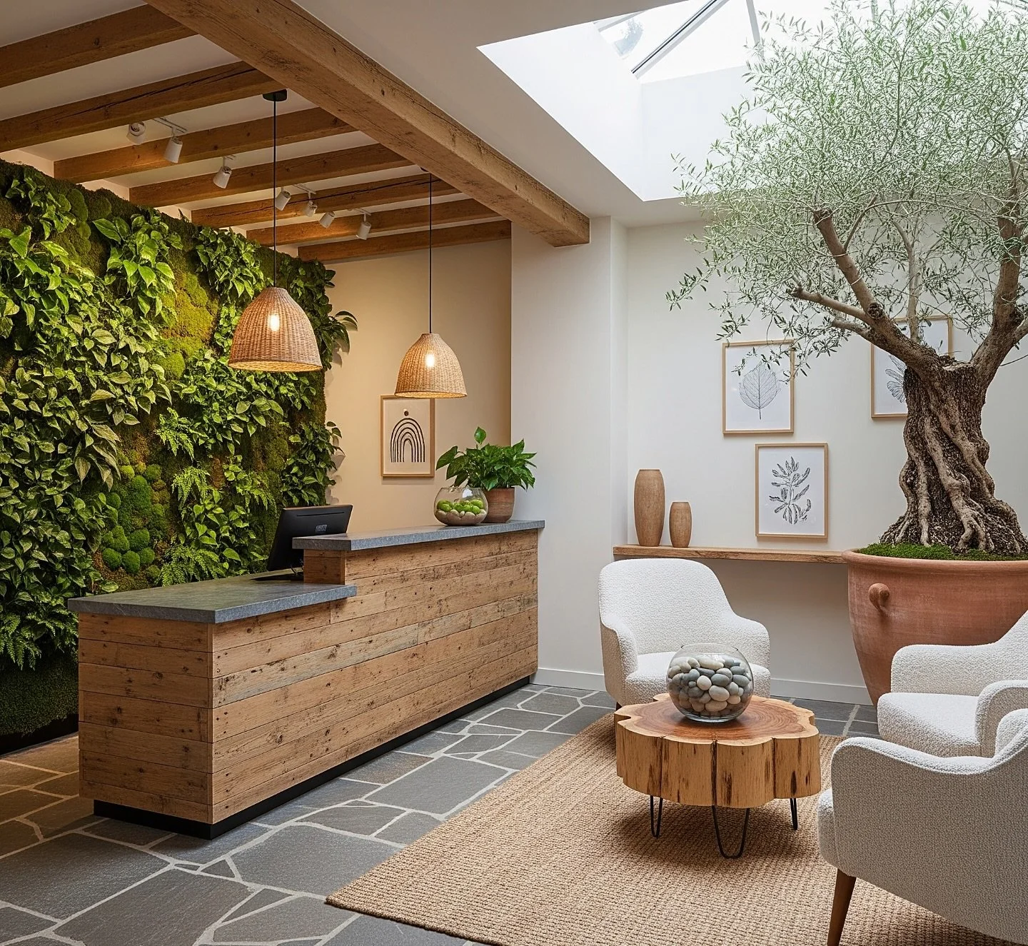 Reception area of a small boutique hotel in London.

#naturalstone #renovation #naturalmaterials #teamwork #labor #loveconstruction #engineer #engineering #architecture #architect #contracting #furniture #furnituredesign #furnishing #homewares #orien