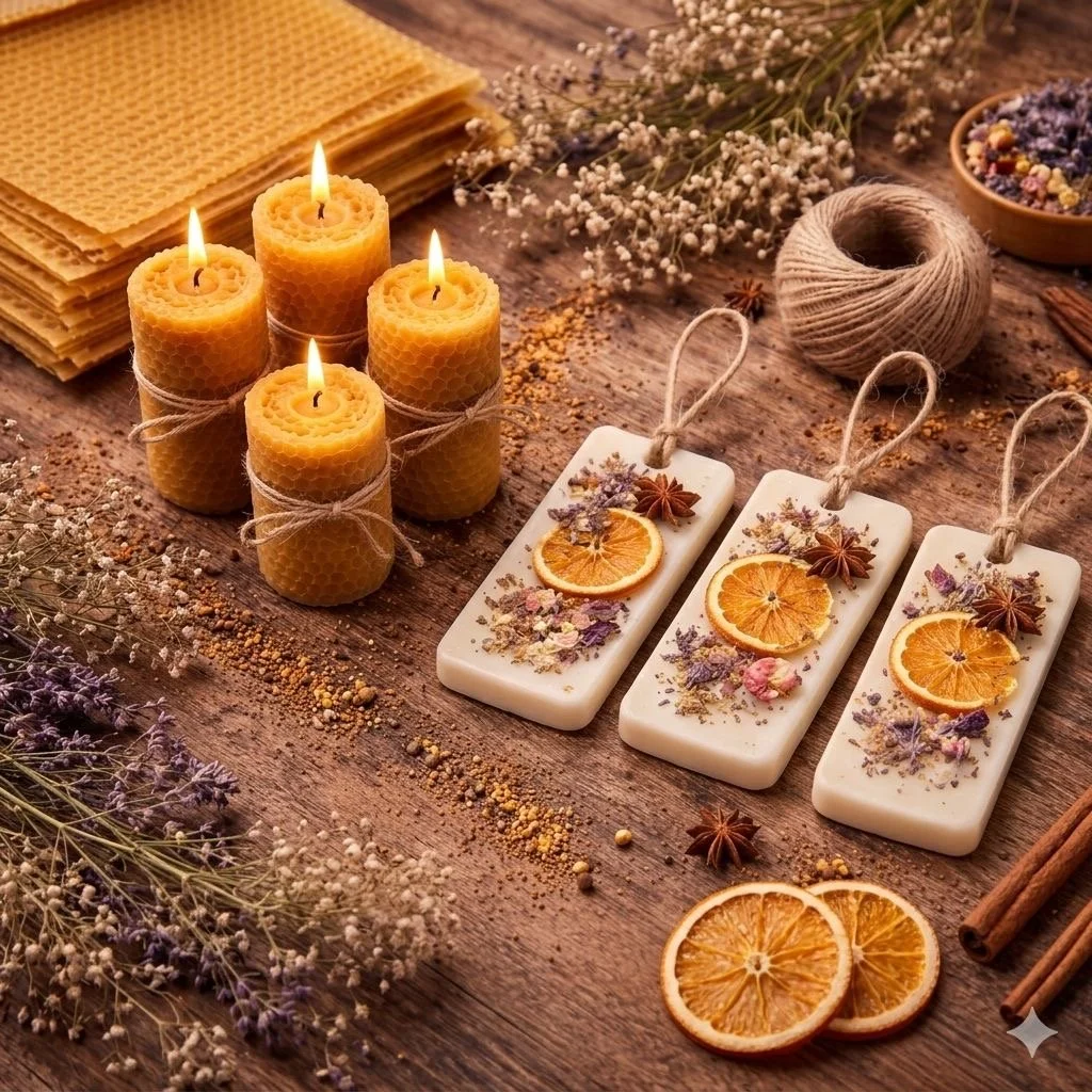 Sábado 13 de junio, 10:30 a 13:30  h. TALLER ESPECIAL  Velas de Miel y Ambientadores