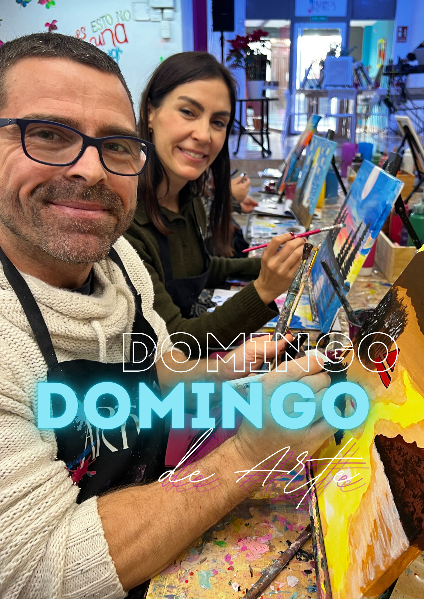 Domingo 24 de mayo 18h a 20h, PINTA, BRINDA Y DESCONECTA 🍷🎹🎨