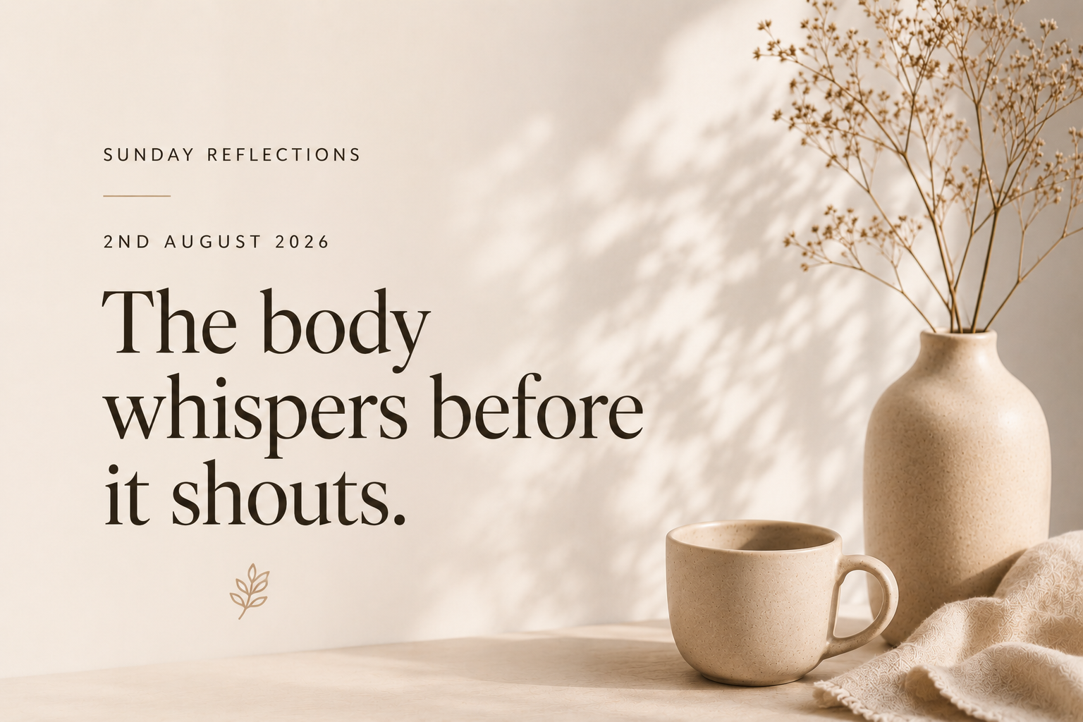 The body whispers before it shouts.