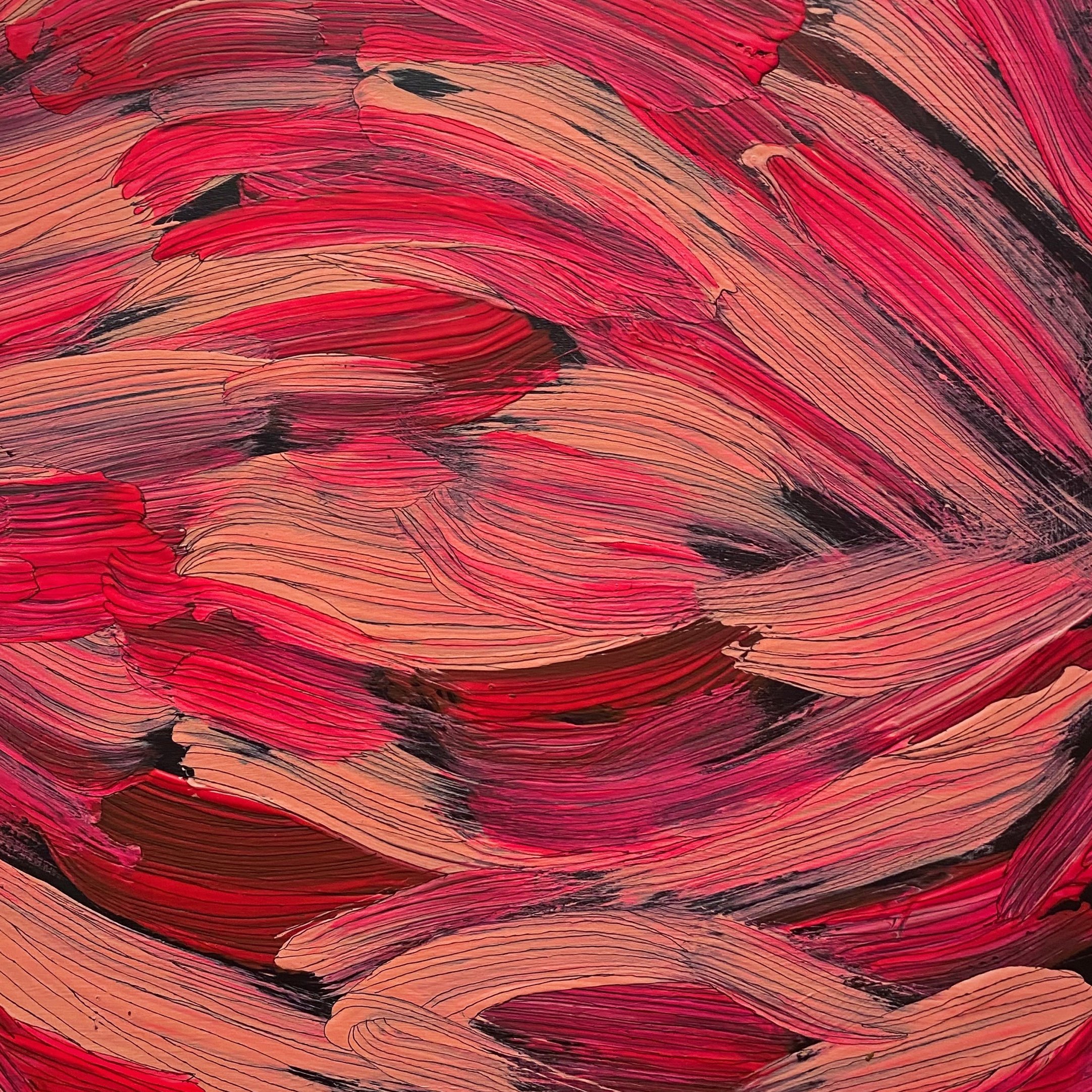 Rose Strokes, 2022 | Acrylic on Wood | 8x8 in