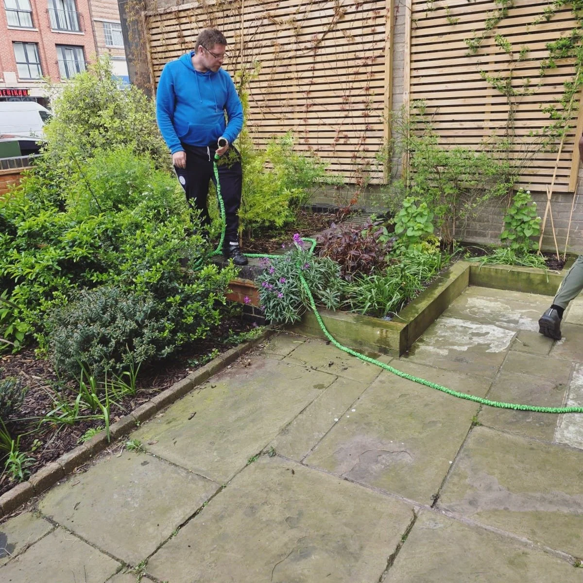 Maintenance at the Centre Project garden in Charles Street, Leicester. Natura, with Centre Project volunteers prepared the garden for Summer - volunteers wanted for allotments!