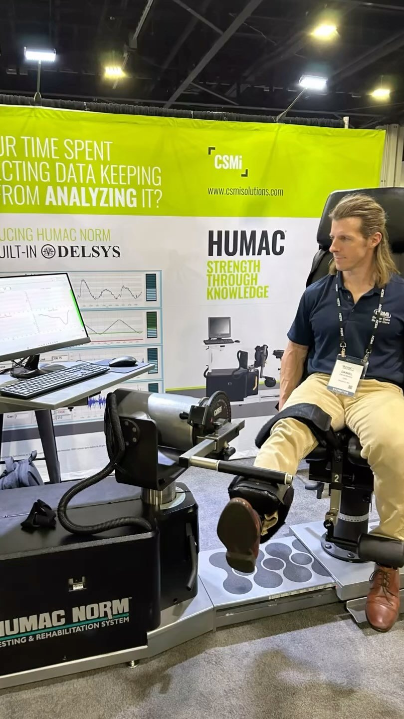 Stop by booth 309 at ACSM to try out the one and only isokinetic system the Humac NORM by @csmisolutions