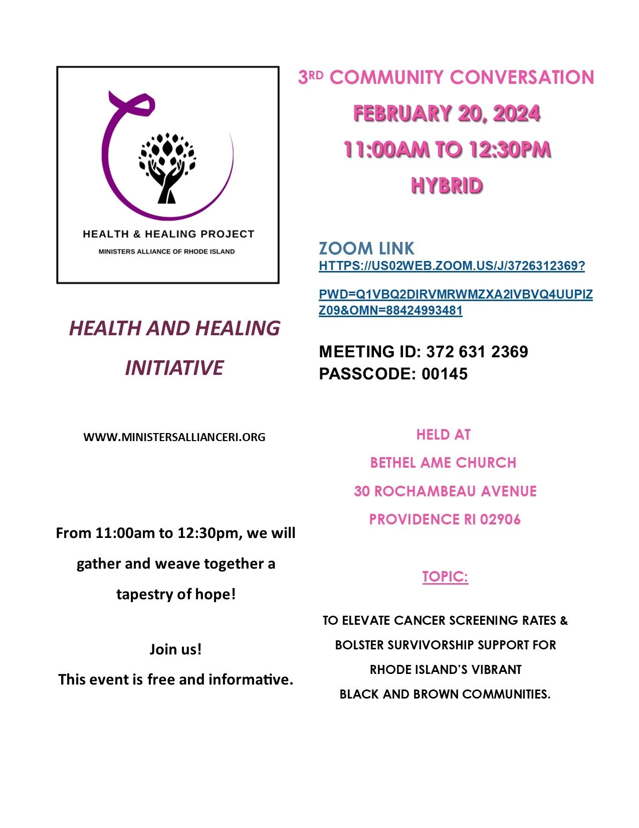 Join us — Ministers Alliance of Rhode Island