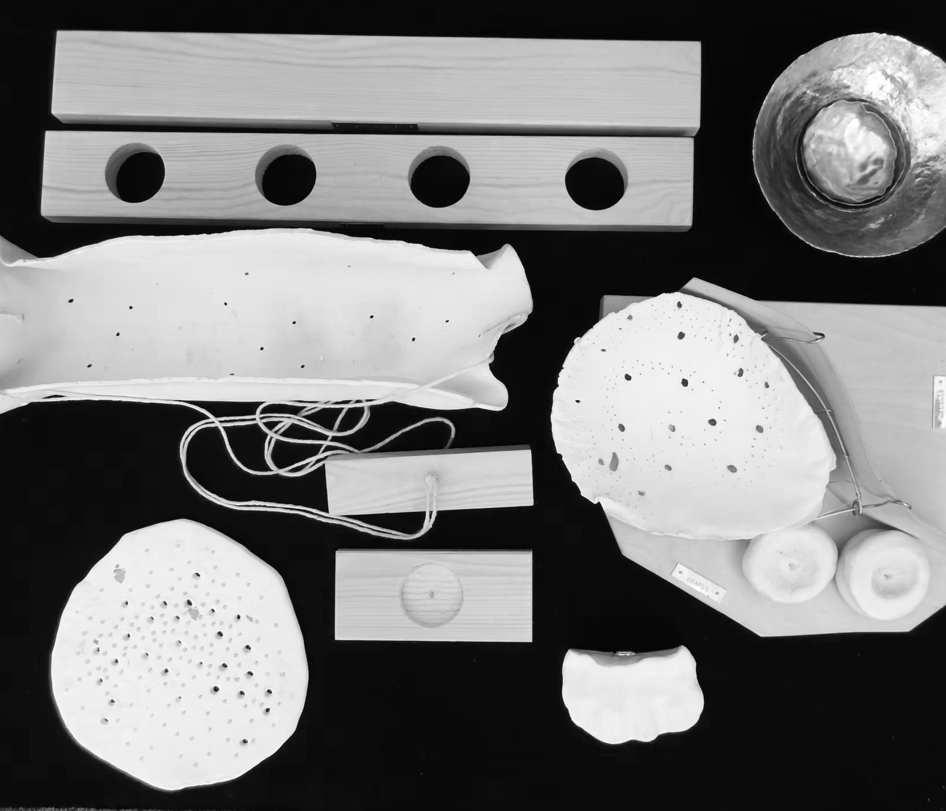 Hammered Aluminium, Hand Crafted Ply Wood & Clay Parts (1:1)