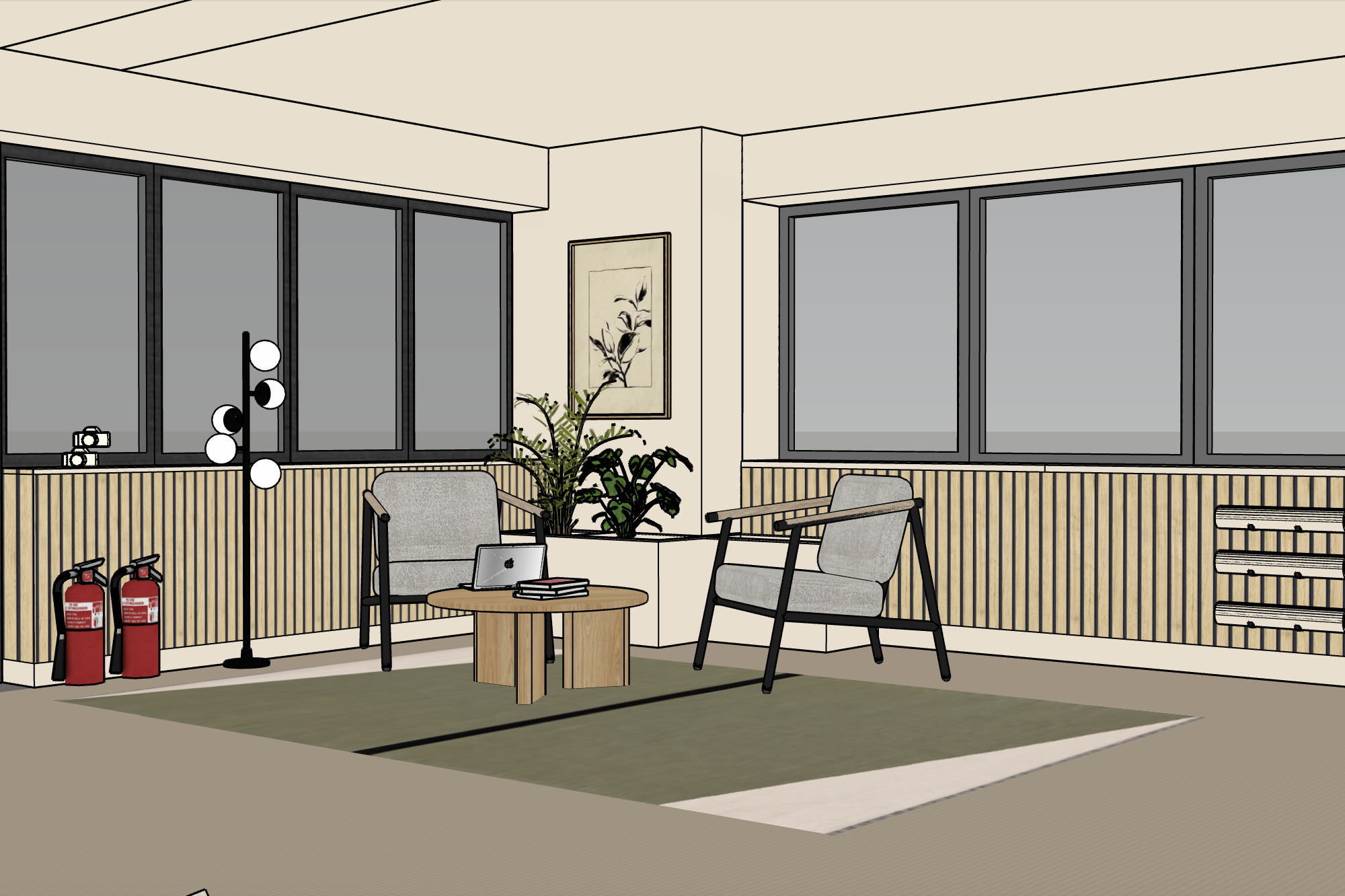 Office Design Visual 
(Sketchup) 
