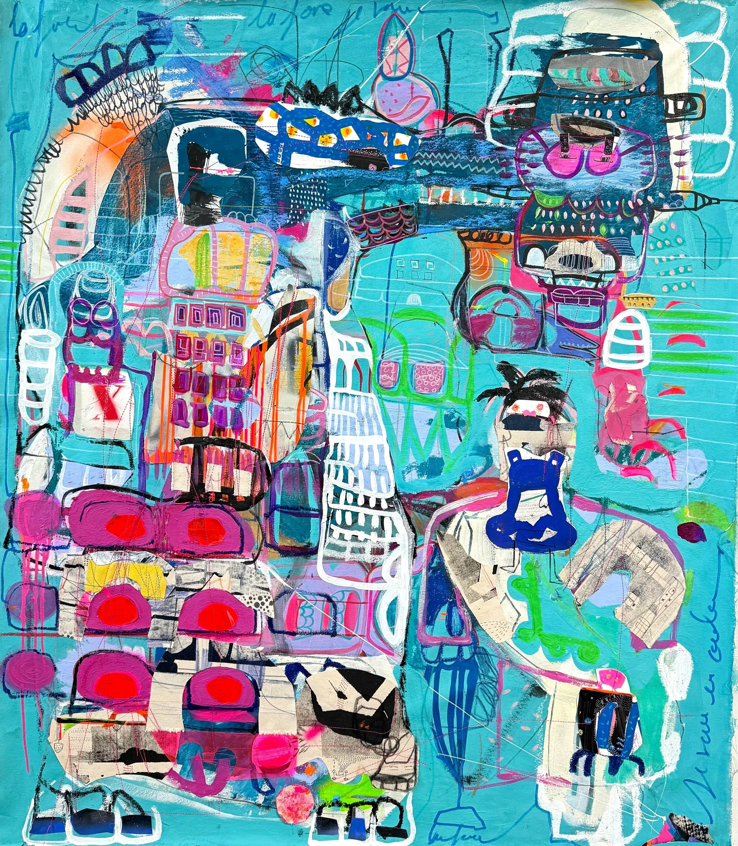 NEW ORIGINAL PAINTING
July 2026
Title: R&ecirc;verie (Daydreaming)
Size: 58 x 60 inches 
Mixed Media: Acrylics, Stitches, Collage on Canvas

#abstractart #artoftheday #artcurator #artlovers #chicagoartist