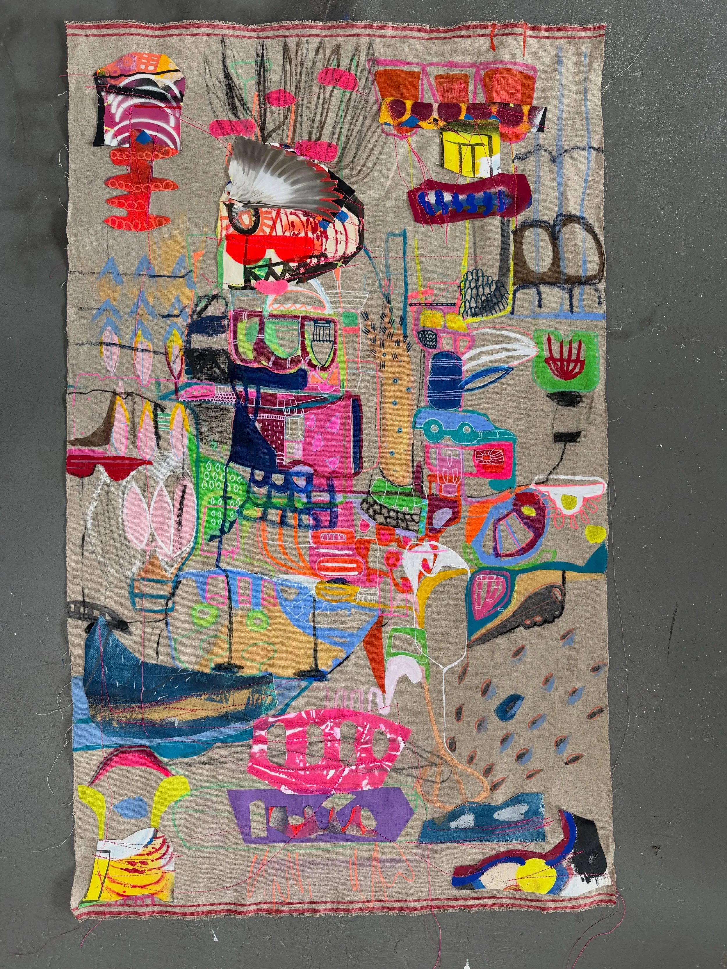 NEW ORIGINAL PAINTING
September 2026
Sizes: 32.5 x 51 inches 
Title: Open talk
Mixed Media: Acrylics, Stitches, Collage on Canvas
Not Framed
✅ available 
#abstractart #artoftheday #artcurator #artlovers chicagoartis