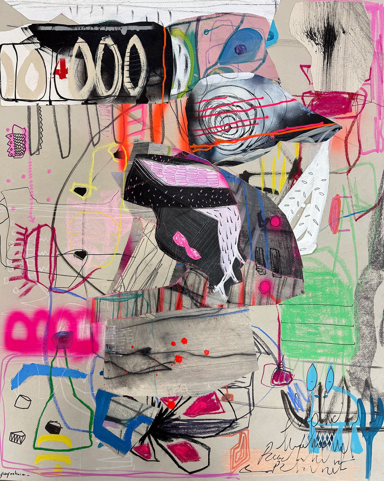 Crossing Paths #4 (2026) - 34 x 41 inches - Mixed Media on Paper