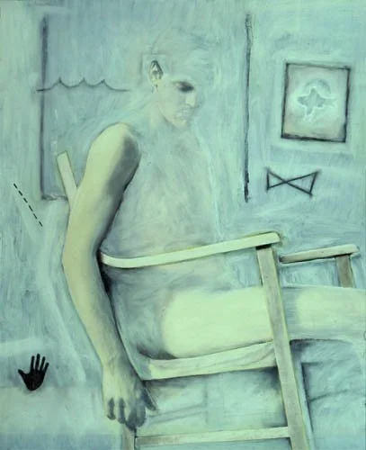 "A Revenant of Self," 1985, oil stick, graphite and colored pencil on gelatin silver print, 20x24 in.