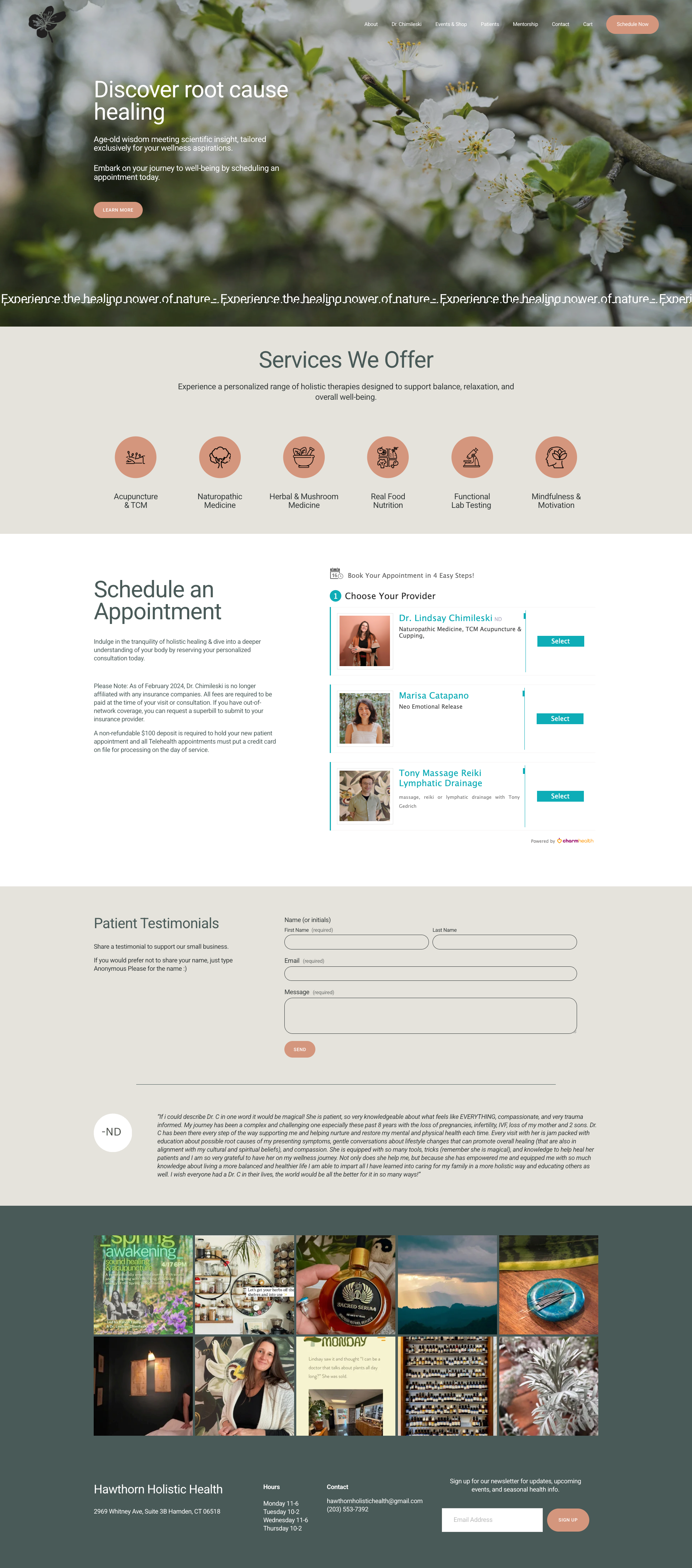 Enhanced homepage with more meaningful content, including clear service information and an easy to use embedded scheduling feature. The overall design is modern, cohesive, and significantly improves look and functionality.