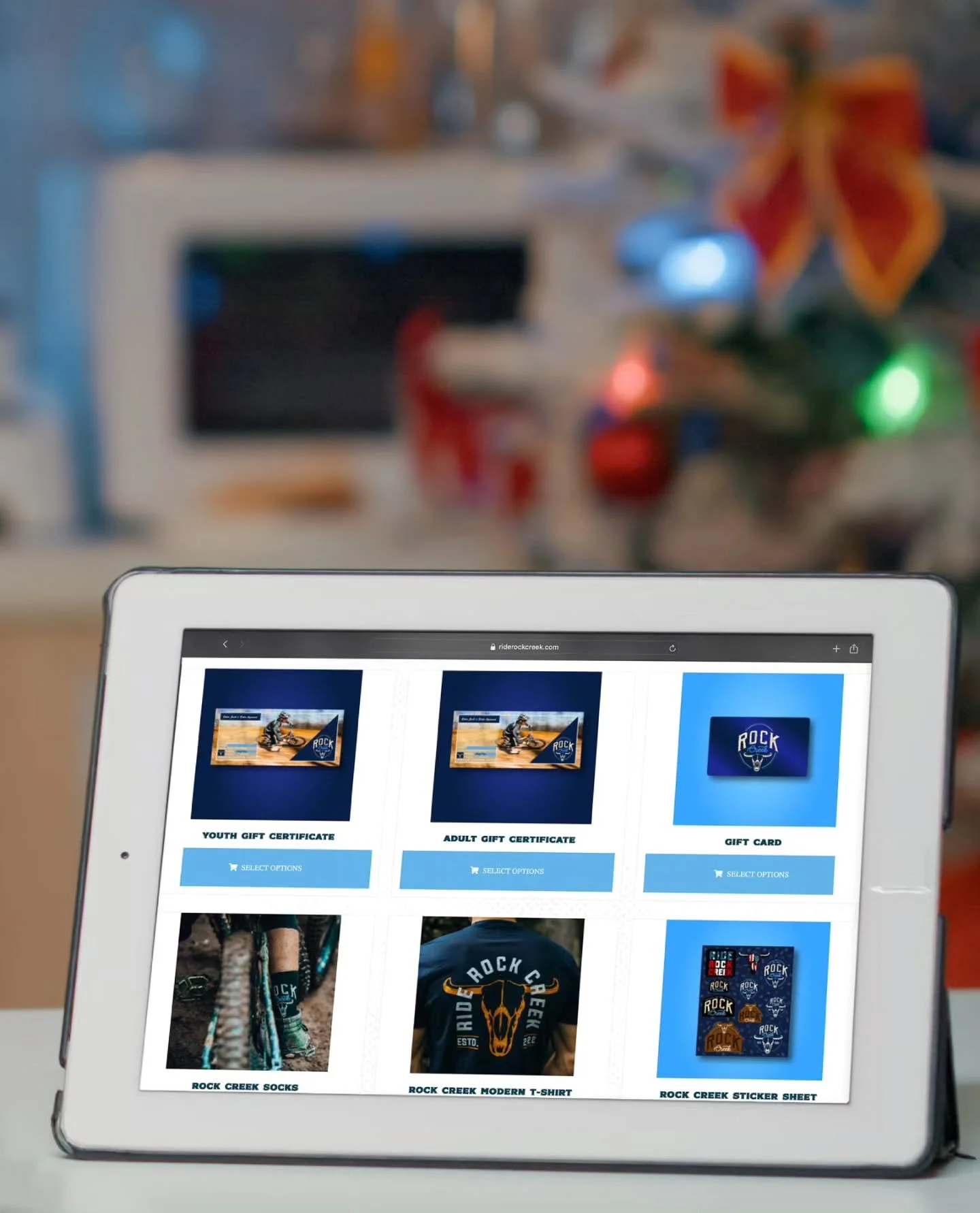 Knock out your holiday shopping from anywhere! 📦
Our Ride Rock Creek online store is loaded with fresh gear and easy gift options &mdash; from apparel and hats to gift certificates, gift cards, and more.

Surprise your favorite rider with something 