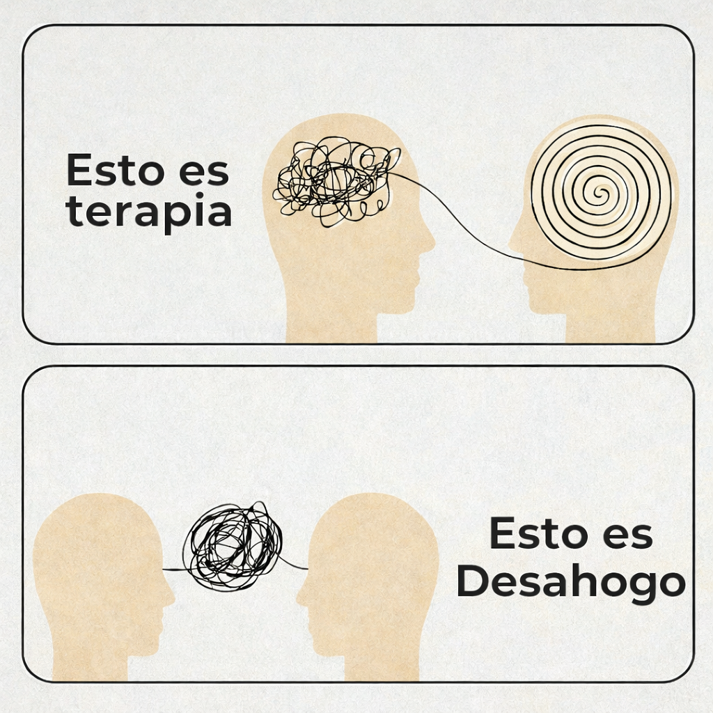 Desahogo 💬 vs ❤️‍🩹 Terapia: Por qué parecen lo mismo, pero no lo son