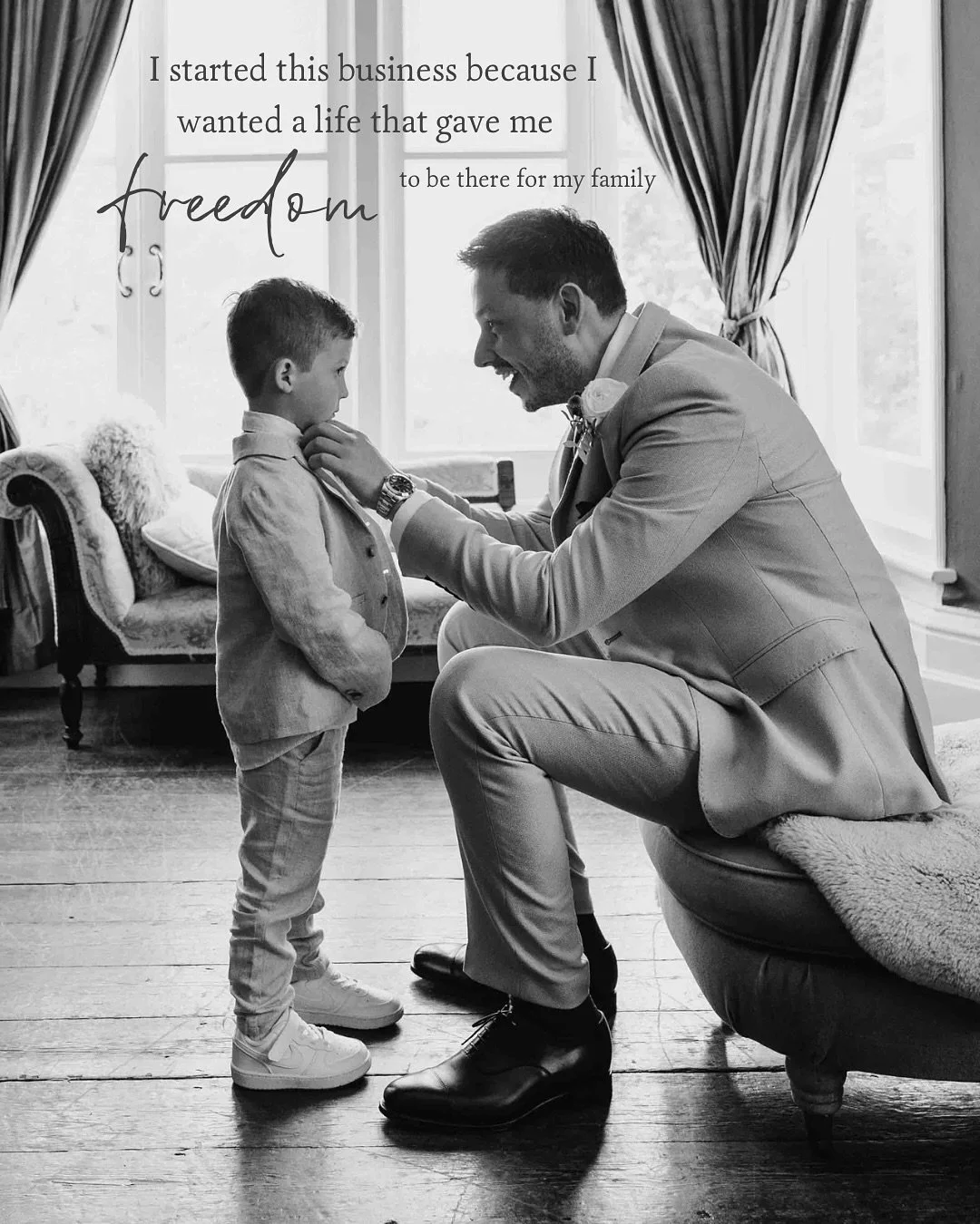 My why is bigger than photographs 📸
I started this business because I wanted a life that gave me freedom. Freedom to build my work around my family instead of squeezing my family around my work. To be there for school runs, muddy walks, bedtime sto