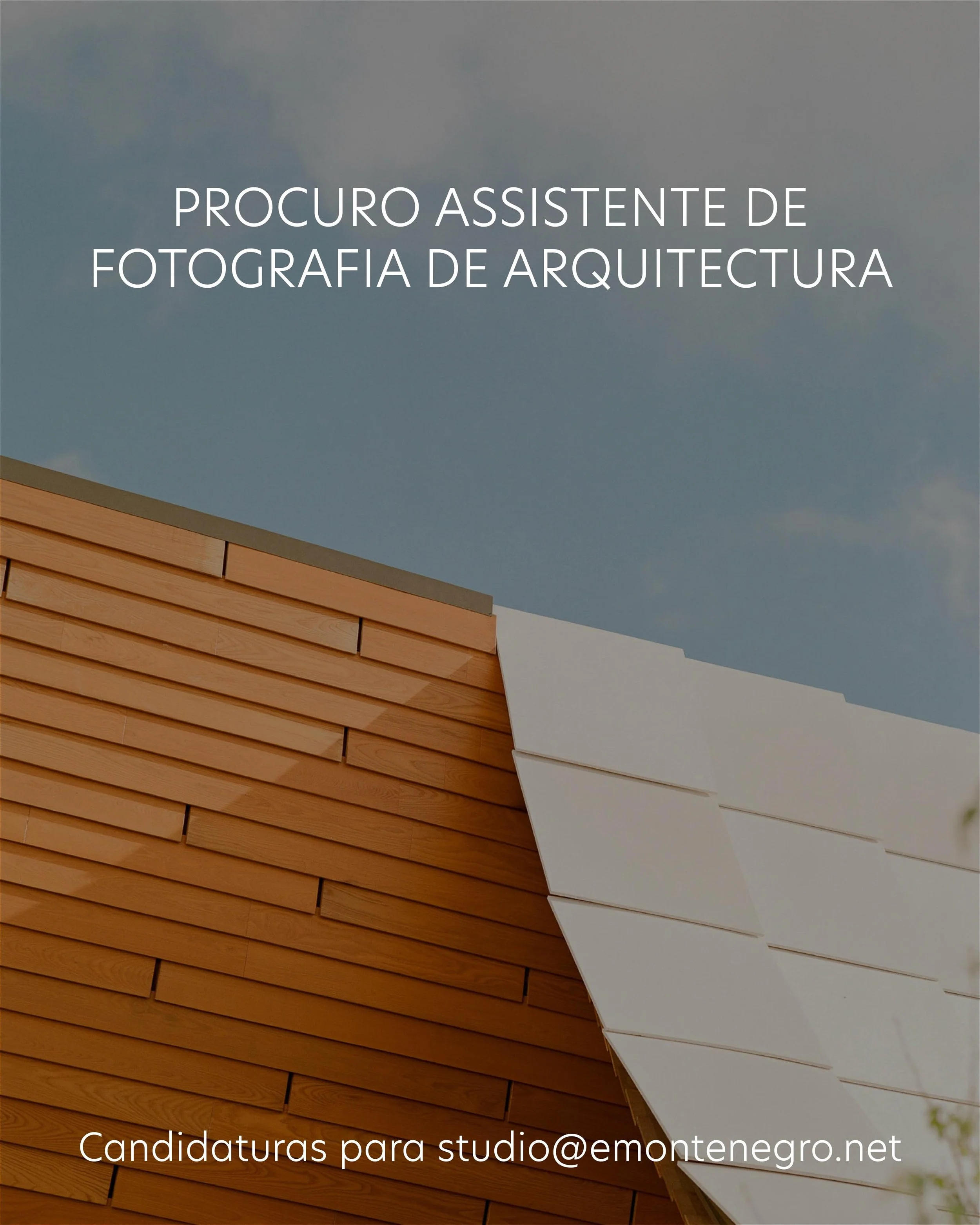 Procuro assistente de fotografia de arquitectura

Procuro algu&eacute;m com interesse em fotografia e arquitectura para trabalhar comigo como assistente de fotografia.

Se tens forma&ccedil;&atilde;o em Arquitectura, Design ou Fotografia, est&aacute;