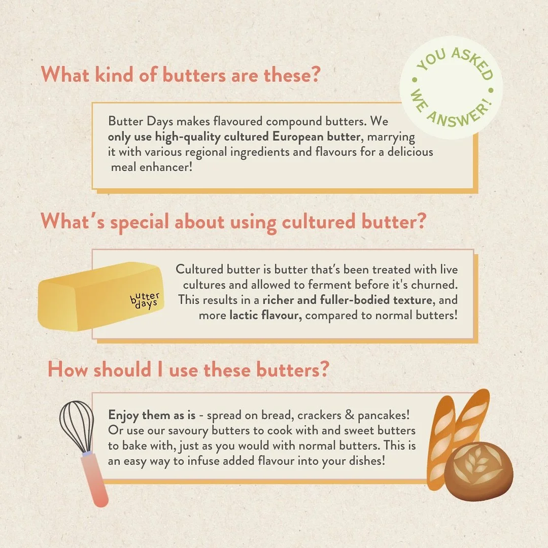 Y&rsquo;ALL ASKED! WE ANSWER! 🧈🙋🏻&zwj;♀️ We met so many lovely butter loving (and butter-curious!) folk over the weekend and thought we&rsquo;d jump on to answer some burning questions many of you asked. 😉
