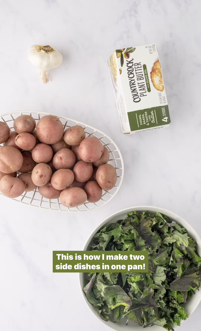 Make two healthy side dishes on one sheetpan with this recipe hack from Country Crock.