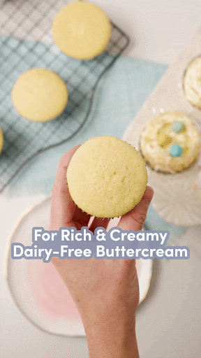 Country Crock Easter Egg Cupcakes with dairy-free butter cream icing