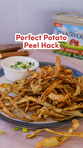 DIY air fryer leftover over potato peel recipe hack with Country Crock