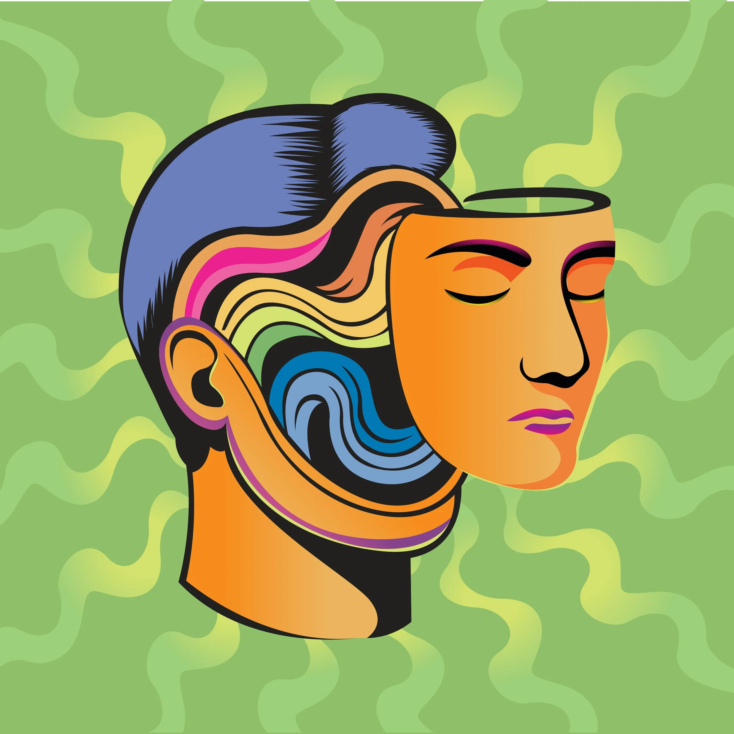 Psychedelic art, consciousness behind the veil.