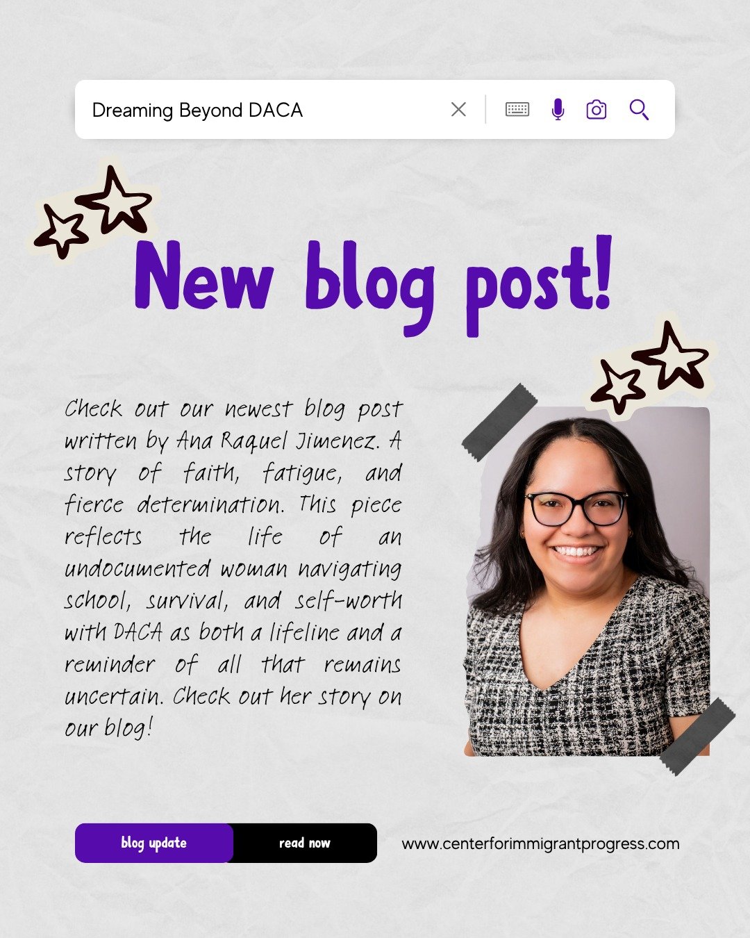 Continuing our 13 years of DACA campaign, we are sharing Ana Raquel Jimenez's Story on our Blog! Make sure to check out her story of determination amid uncertainty.
https://www.centerforimmigrantprogress.org/blog-1
