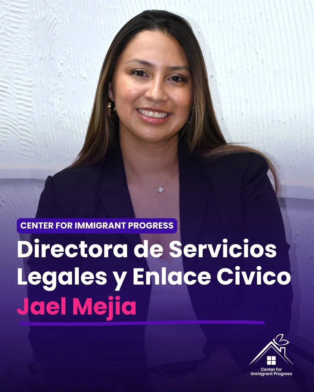 ¡Estamos emocionados de darle la bienvenida a Jael Mejía como la nueva Directora de Servicios Legales y Enlace Civico en CIP! Con más de 10 años de experiencia en derecho migratorio y liderazgo organizacional, Jael aporta