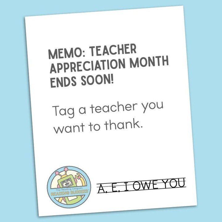 We've created a virtual &quot;Thank You&quot; card to celebrate favorite teachers and the impact they've made through teaching Reading Science. Add your &quot;Thank You&quot; message in the comments below and tag it with @ and their user name to make