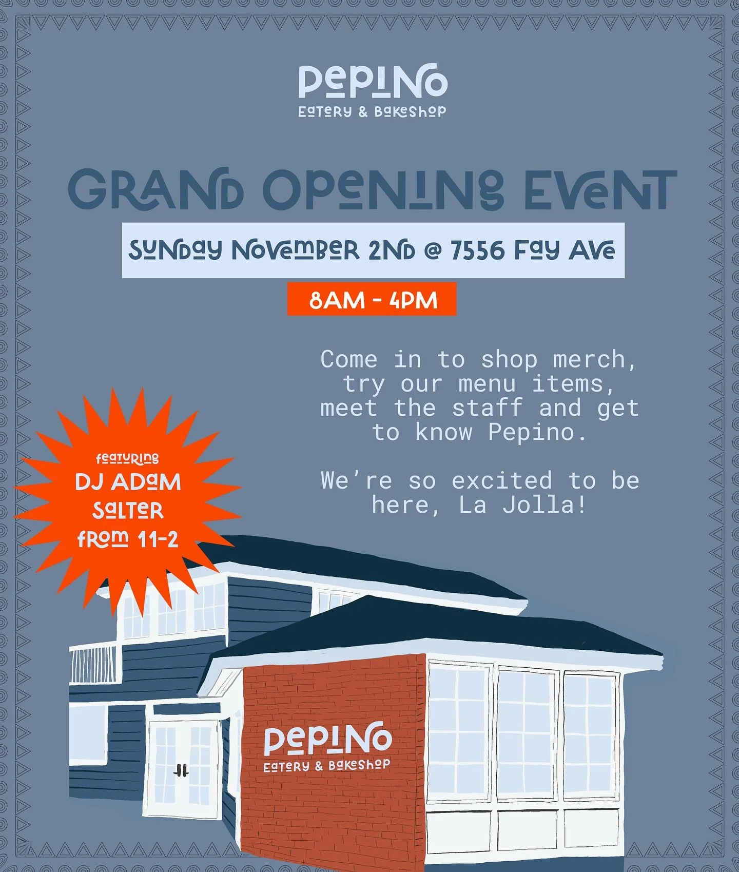 See you Sunday, La Jolla! Our grand opening event is just around the corner, featuring a DJ set by the impeccable @adamsalterer. We&rsquo;ve been waiting for this day for too long, see you soon!