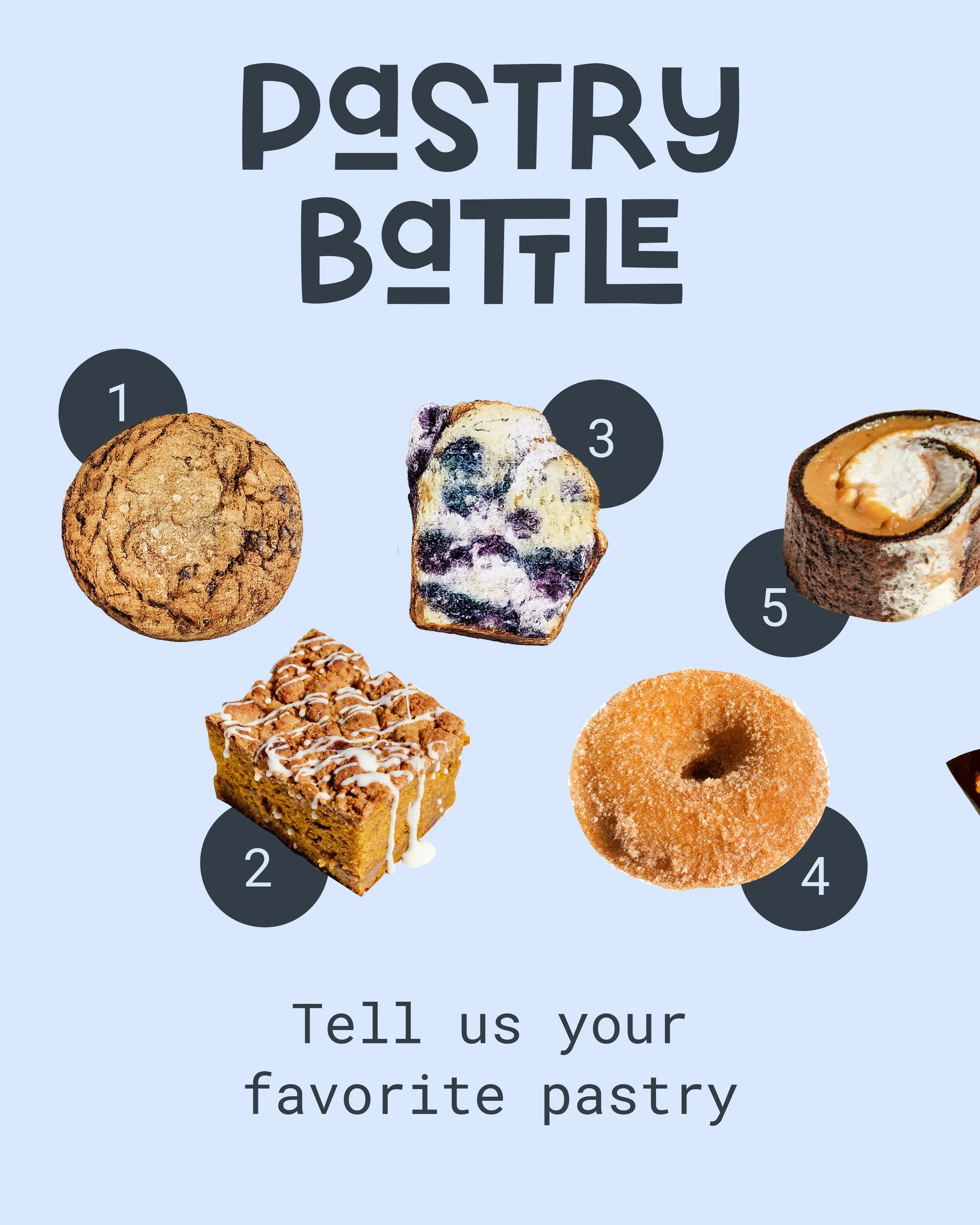 Be honest, what&rsquo;s your favorite pastry we&rsquo;ve ever made at Pepino? Tell us in the comments, let&rsquo;s call it market research 🤓 

1. Salted Chocolate Chip Cookie 🍪 
2. Pumpkin Coffee Cake 🎃 
3. Stuffed Blueberry Muffin 🫐 
4. Apple Ci