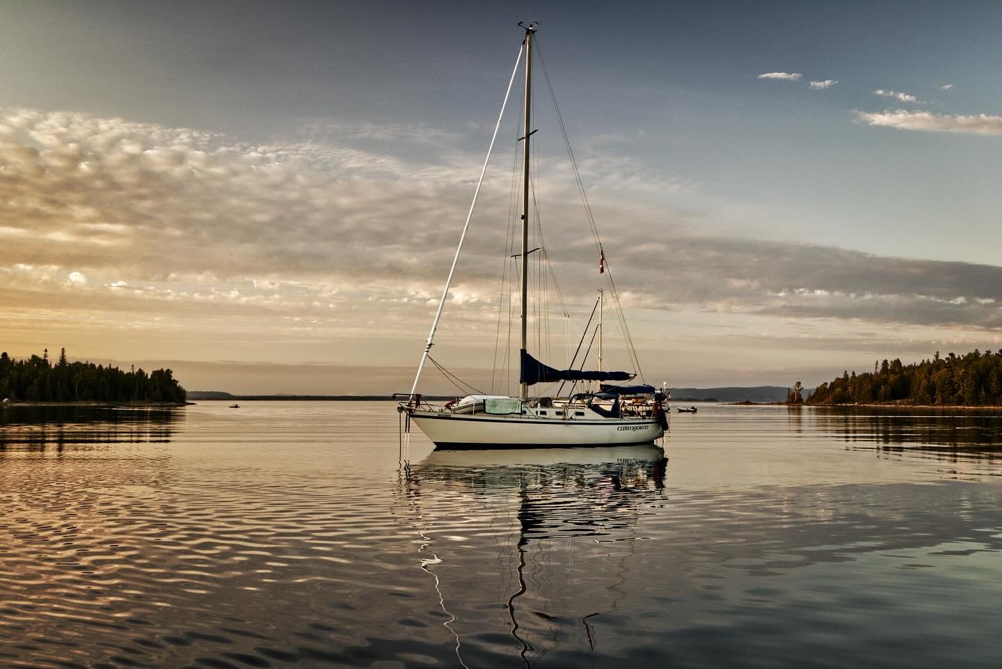 Anchored in serenity... As the day&rsquo;s final rays dance across the water, remember to slow your pace and savor the stillness. Let the gentle lapping of the waves against the hull lull you into a state of tranquility. In moments like these, we&rsq