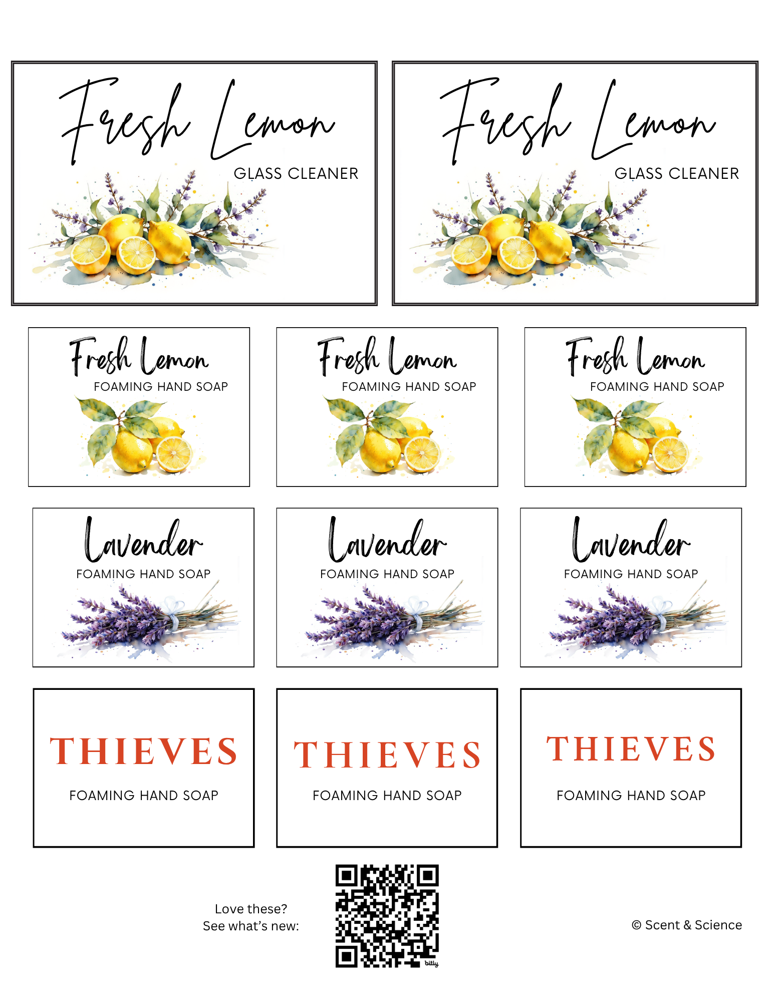 Spring Collection Hand Soap & Cleaner Labels (ONLY)