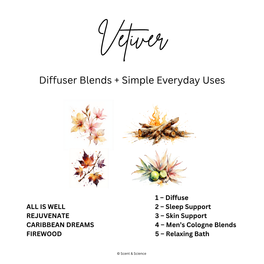 Essential Scent Diffuser Postcard Featuring Vetiver