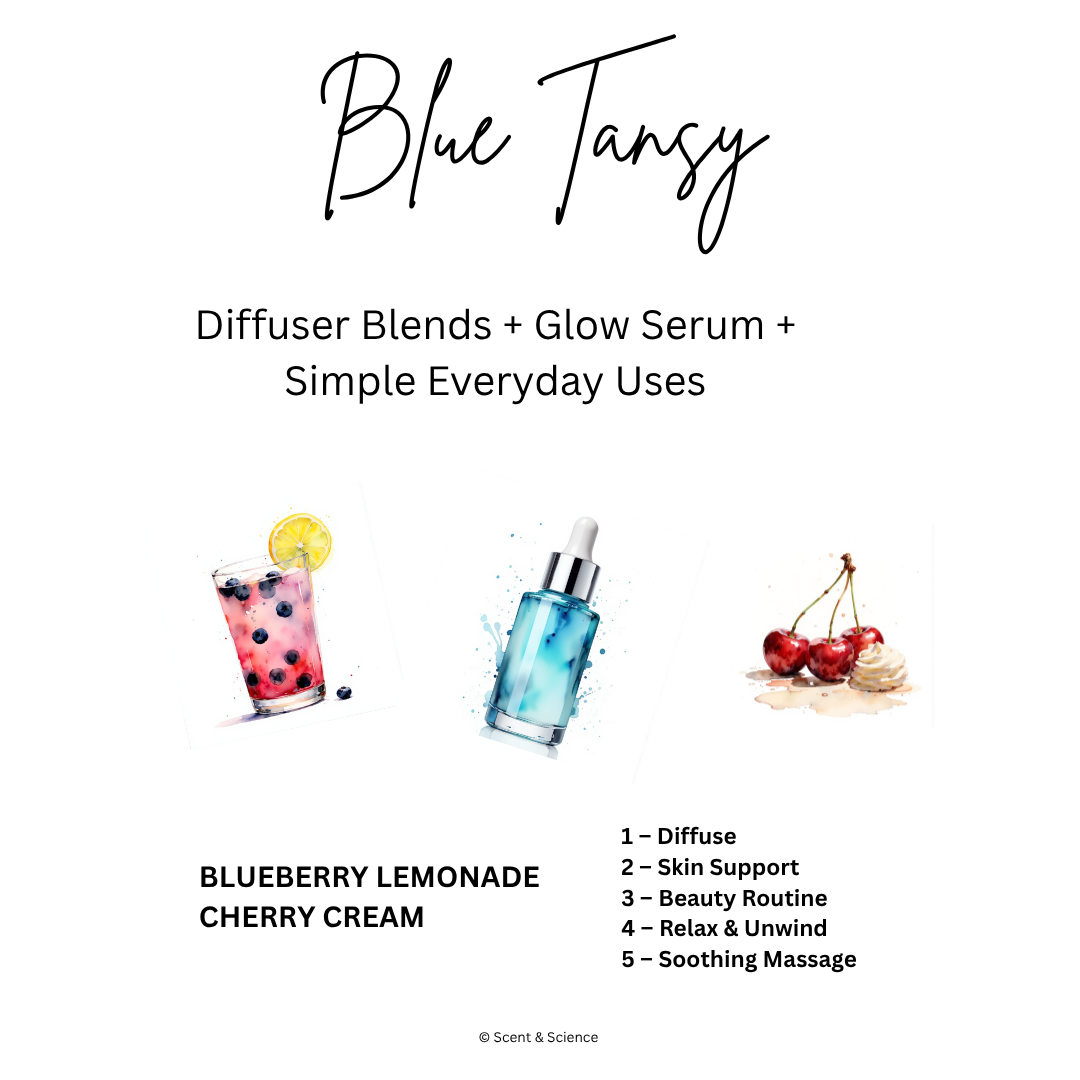 Essential Scent Diffuser Postcard Featuring Blue Tansy