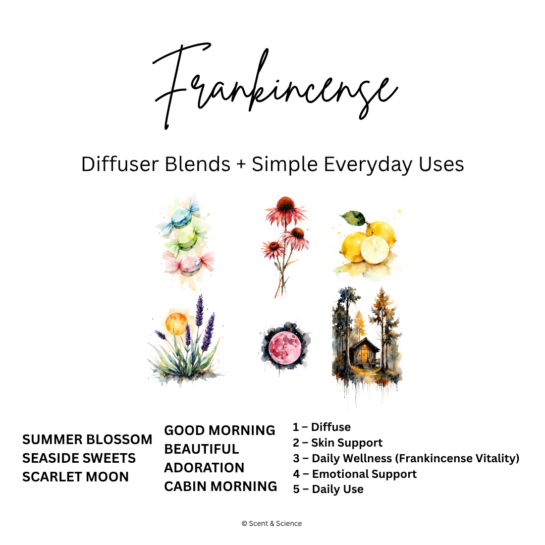 Essential Scent Diffuser Postcard Featuring Frankincense