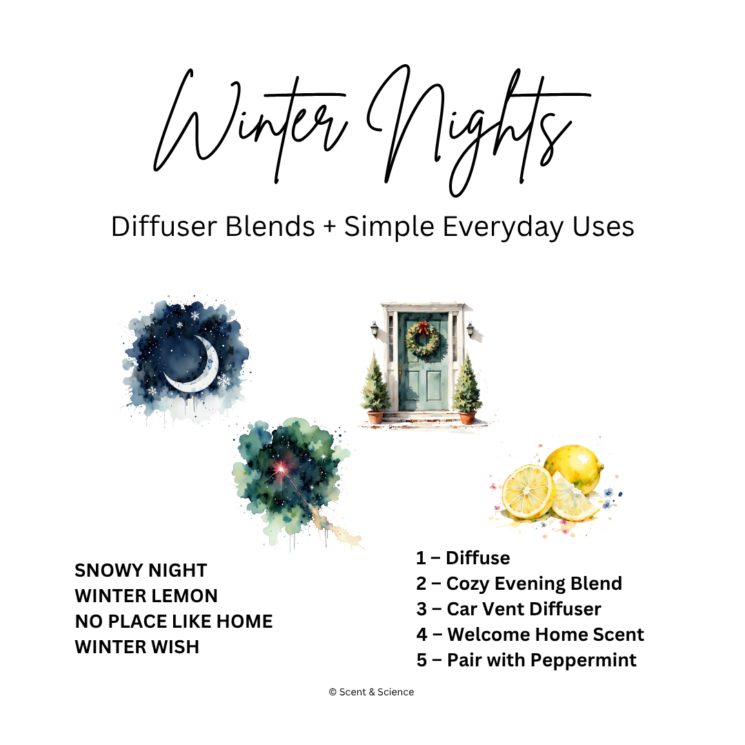 Essential Scent Diffuser Postcard Featuring Winter Nights