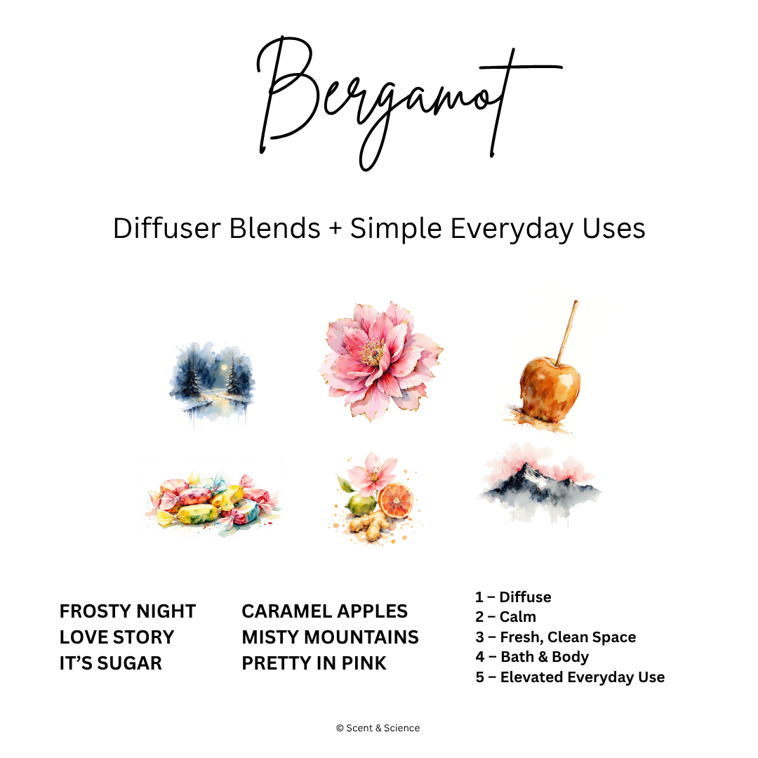 Essential Scent Diffuser Postcard Featuring Bergamot