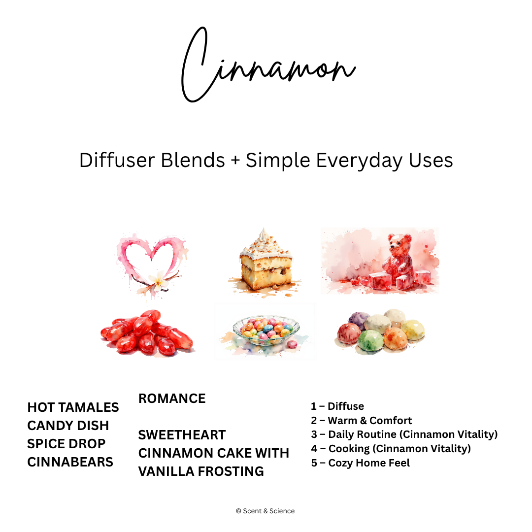 Essential Scent Diffuser Postcard Featuring Cinnamon