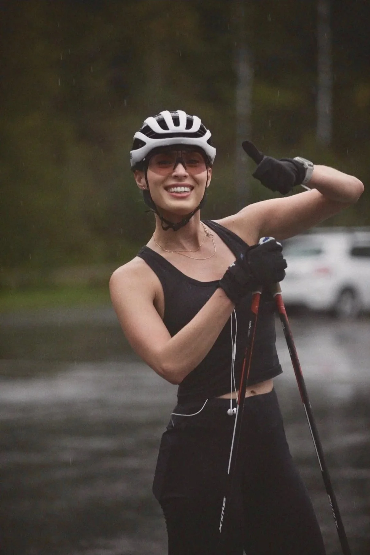 Varja instructor after roller skiing competition