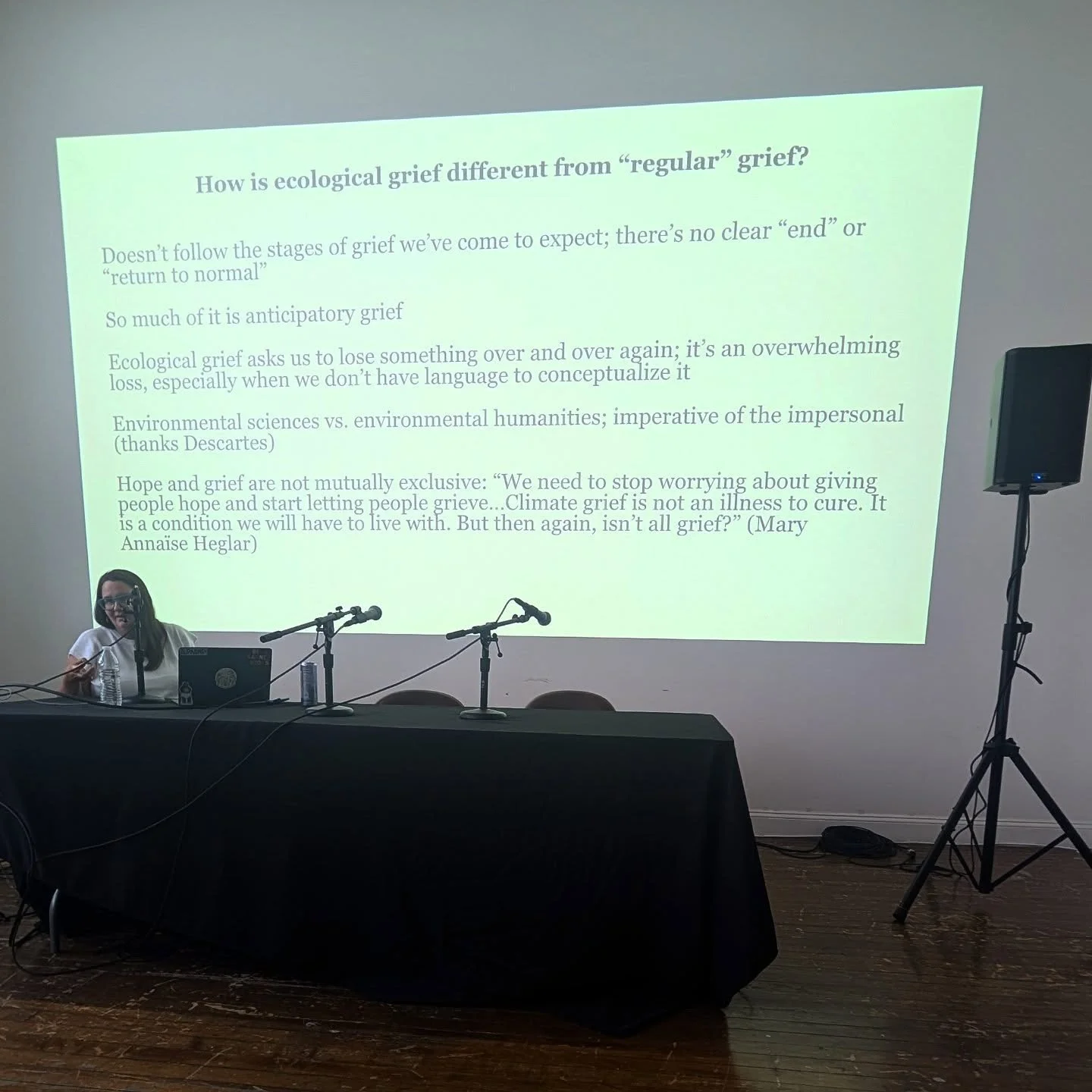 Today I got to go to a talk and get the new book about ecological grief from my hero Amy Kennedy @alongnewthread. She is writing a new, essential language about climate change and articulating so well what one learns after living in Louisiana (where 
