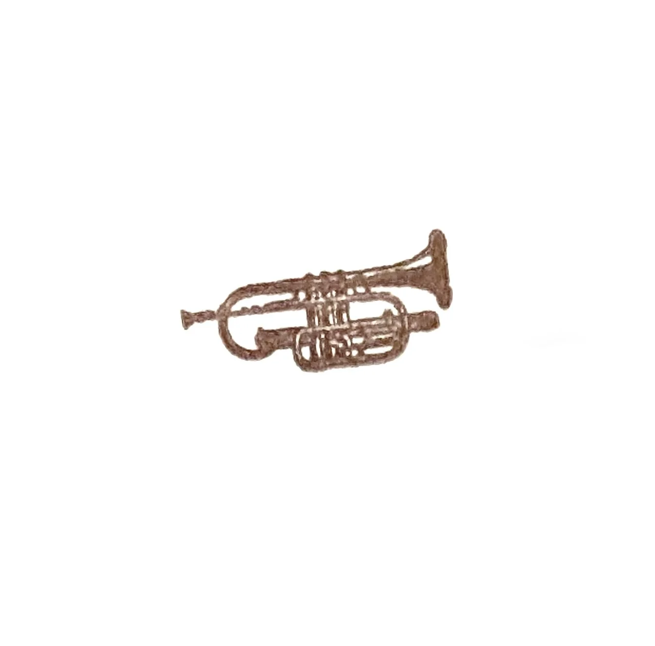 Trumpet, Letterpress Printed Note Cards, Set of 10