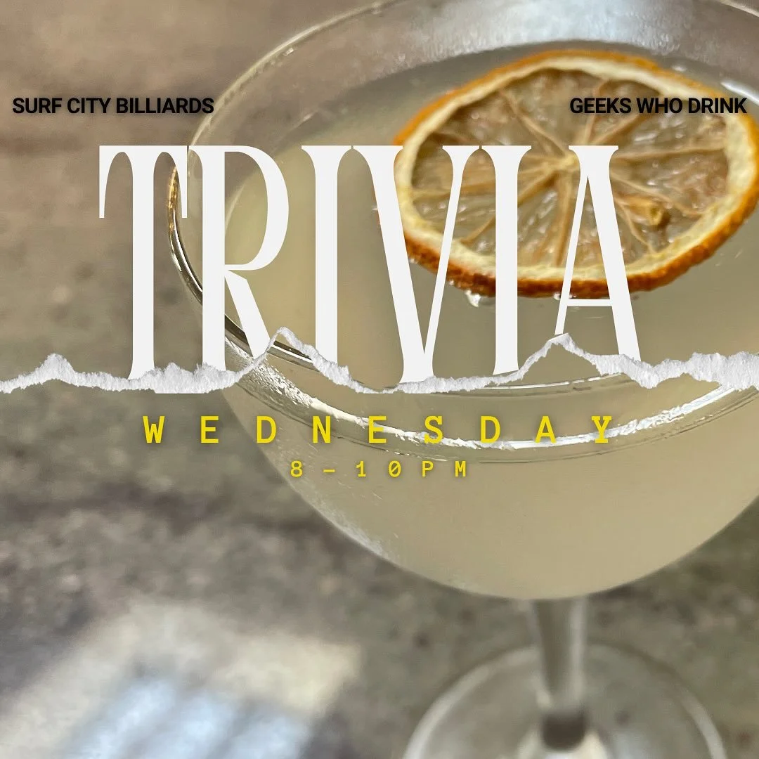 Join us and @geekswhodrink for a night of niche trivia! 8pm-10pm everyday Wednesday. 

#trivia #geekswhodrink #surfcitybilliards #downtownsantacruz #ucsc