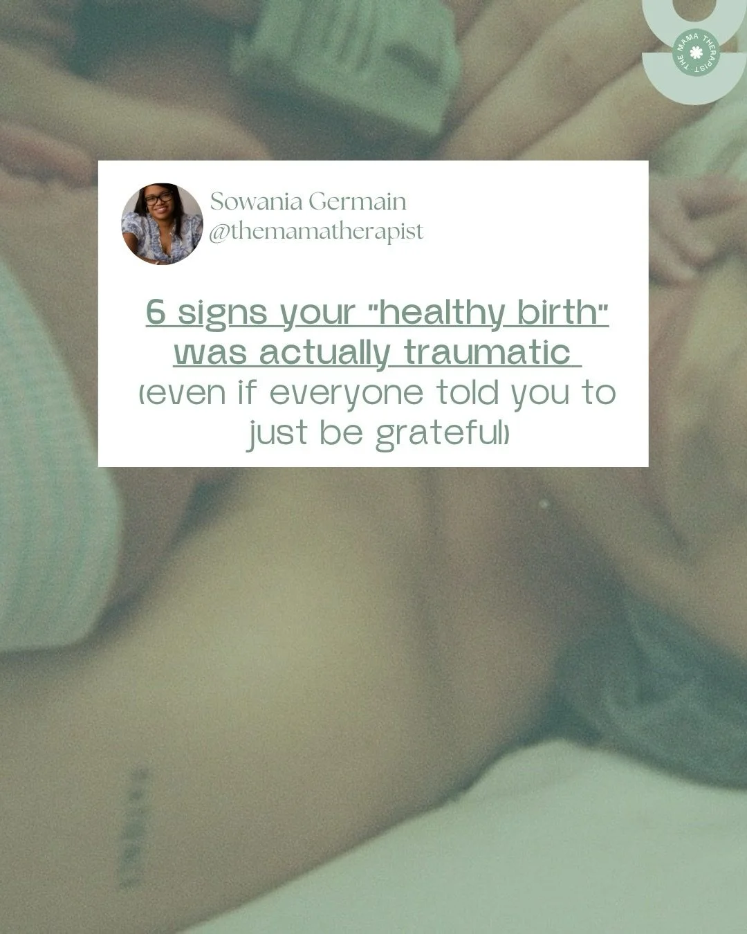 You got through your birth, but that doesn&rsquo;t mean it felt safe.

Sometimes everything happened so fast, or your voice wasn&rsquo;t heard, and your body is still holding that.

You can feel grateful for your baby and still feel unsettled inside.
