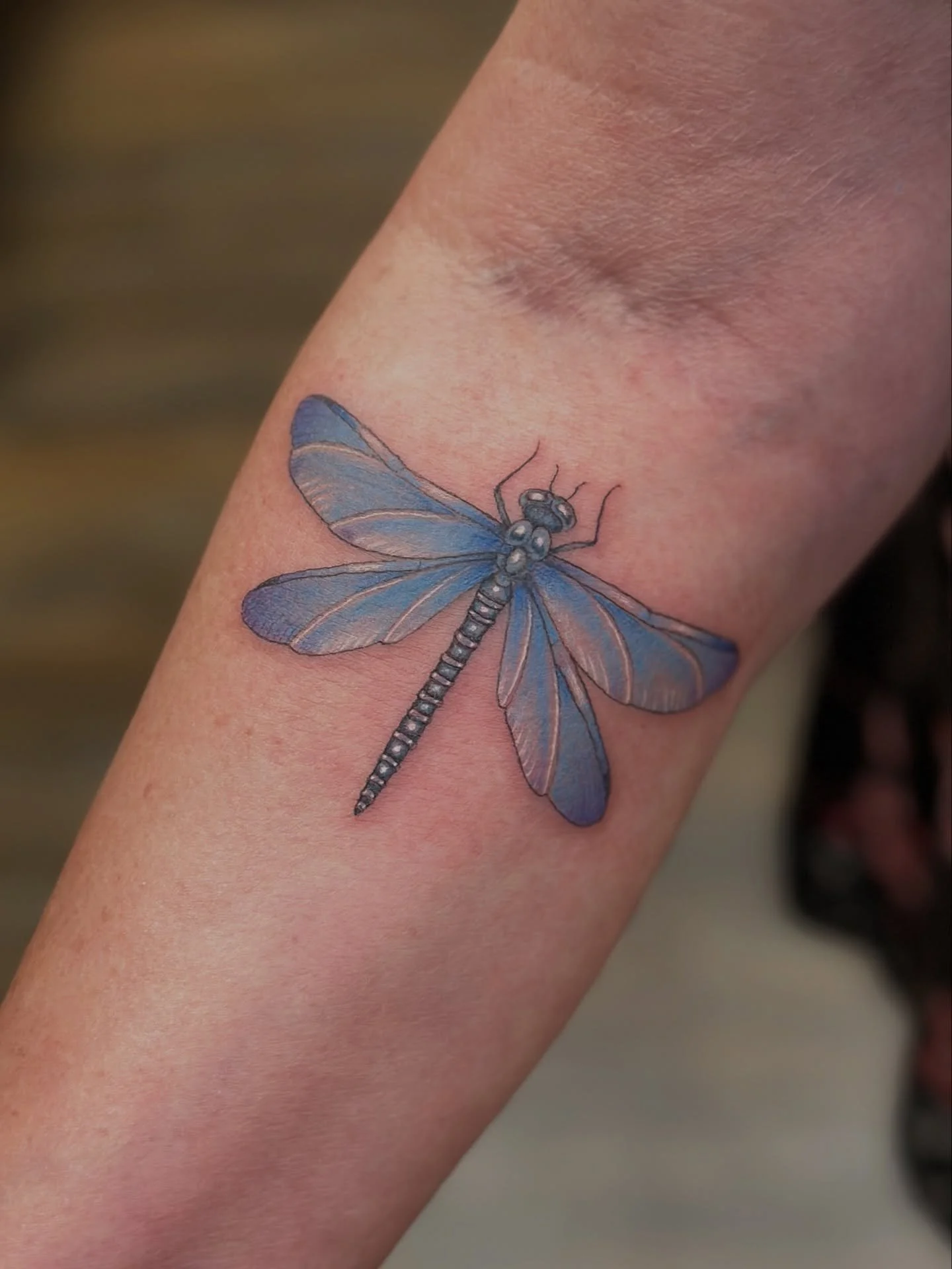 Dragonflies represent wisdom and the courage to transform. I must say I really enjoy empowering older clients to begin their body art journey. It&rsquo;s never too late to try something you always wanted to do. Thank you Lauri for your trust and cont