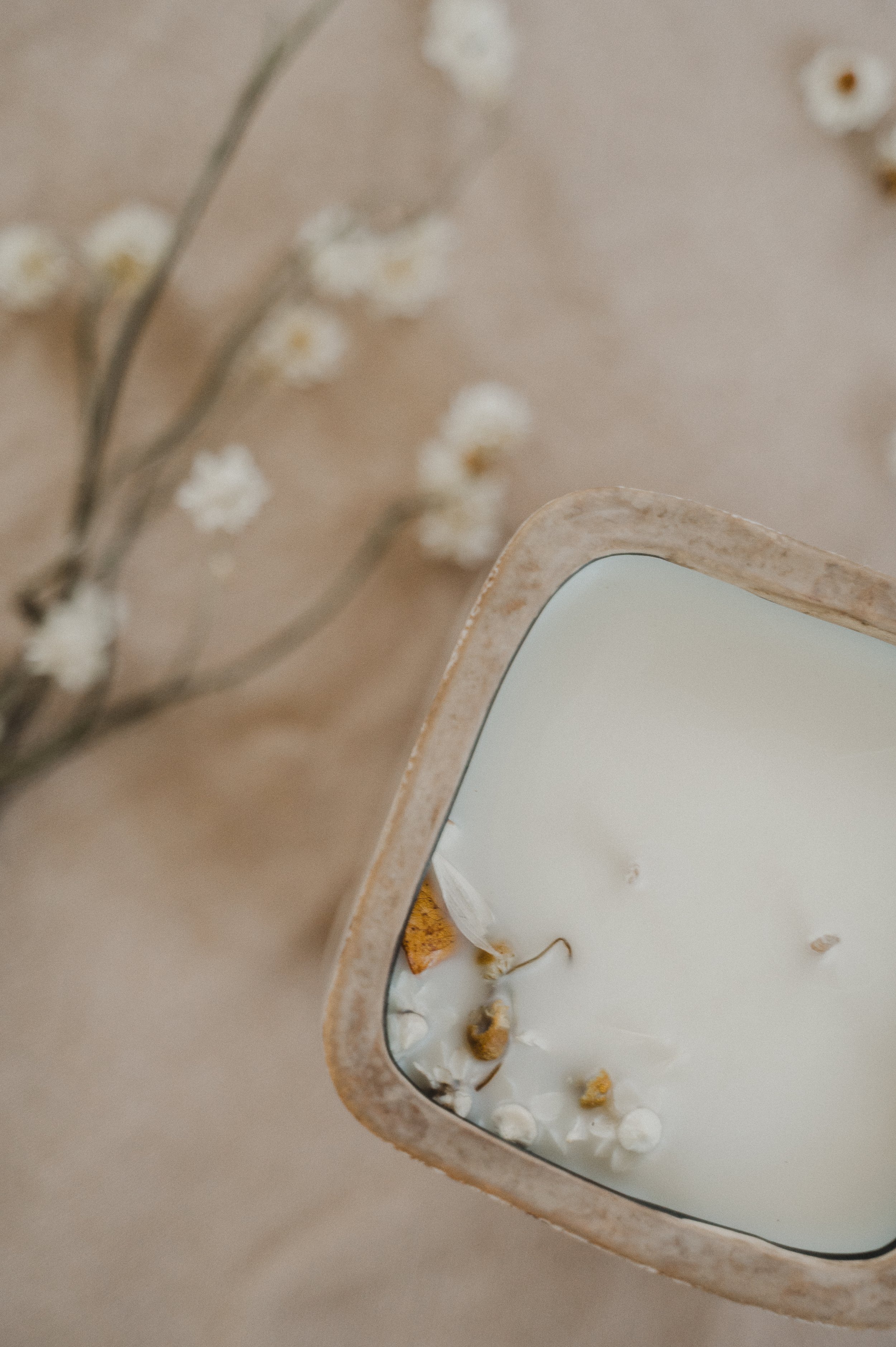 Vintage Distressed Rose Ceramic Candle