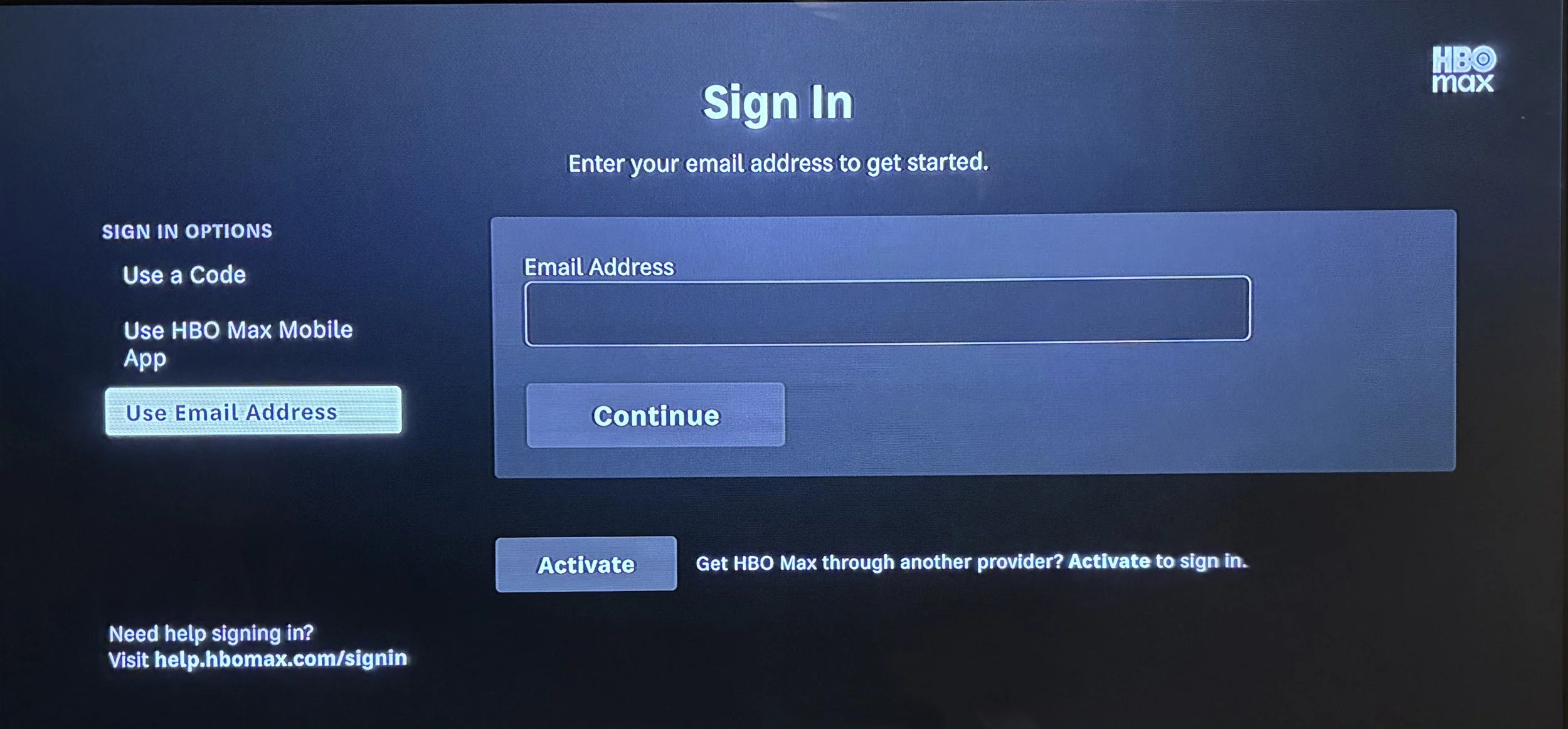 HBO Max: Sign In Experience Optimization