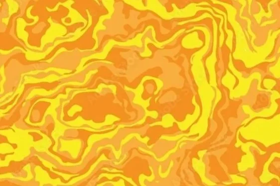 Abstract yellow and orange marbled pattern.