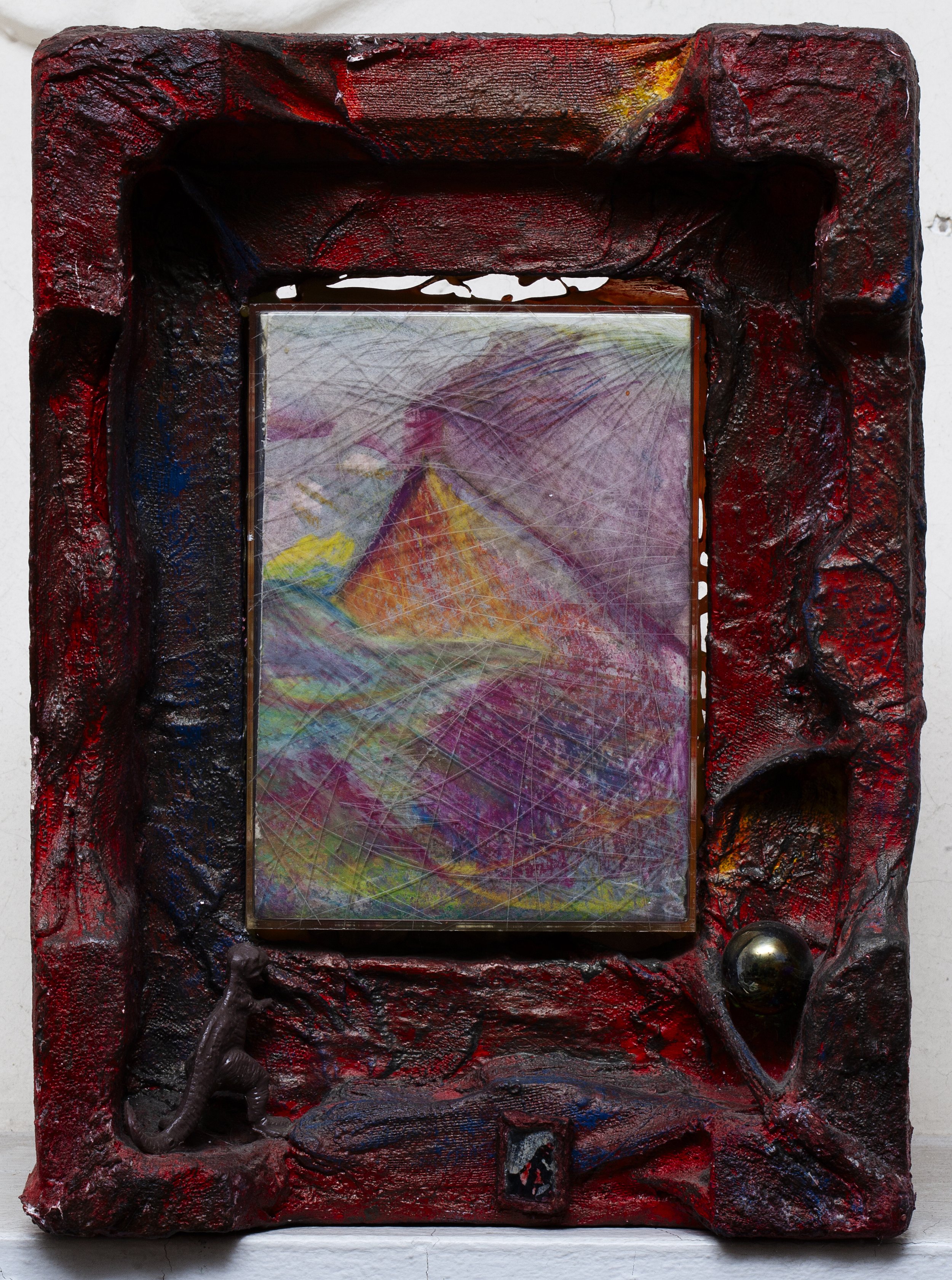 Untitled, 2009.
Pastel on boards with glazed frame, 13" H x 10"W.