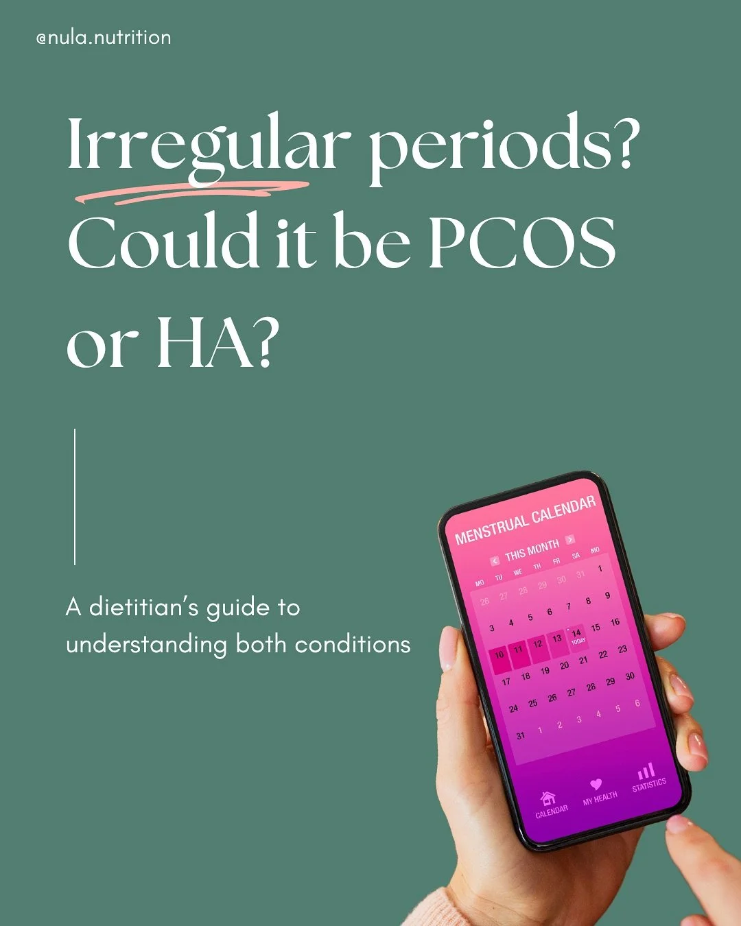 🌸 Two of the most common causes of irregular periods I see in practice are PCOS and Hypothalamic Amenorrhoea (HA).

🩺 While they can seem similar at first, the root causes and treatment approaches are very different. This is why getting the right d