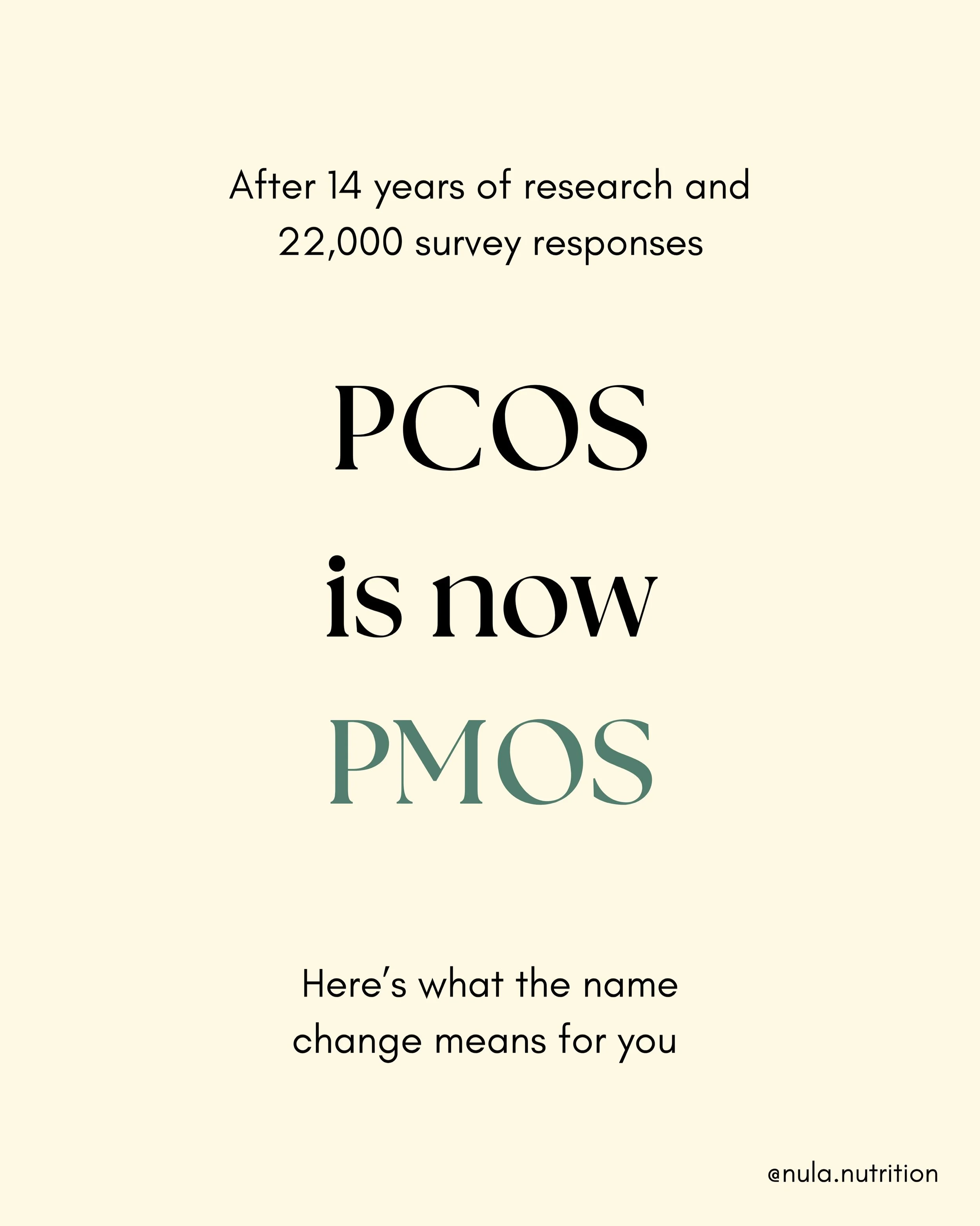 PCOS has a new name. PMOS. And it is about time.

After 14 years of research, the name has finally been updated to reflect what we have always known. This is a hormonal and metabolic condition, not just an ovarian one.

Swipe to find out what changed