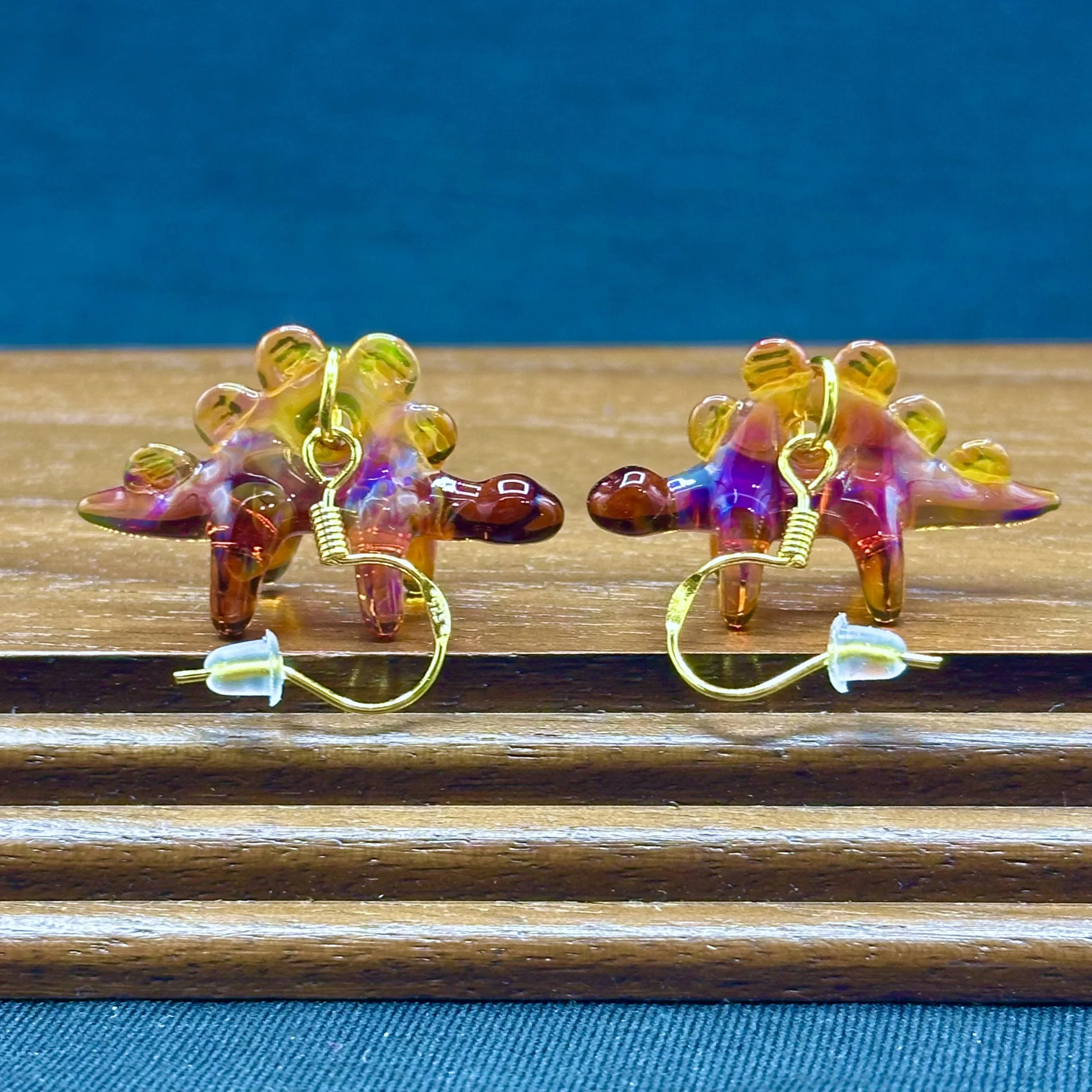 Cosmic Stegosaurus Earrings